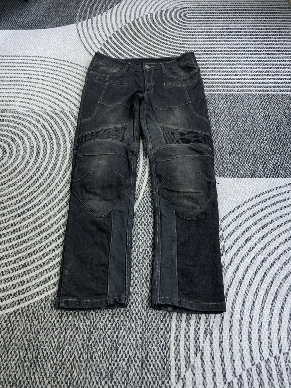 Designer The Designer Classic Tactical Biker Denim Pants Size US 35 - 1 Thumbnail