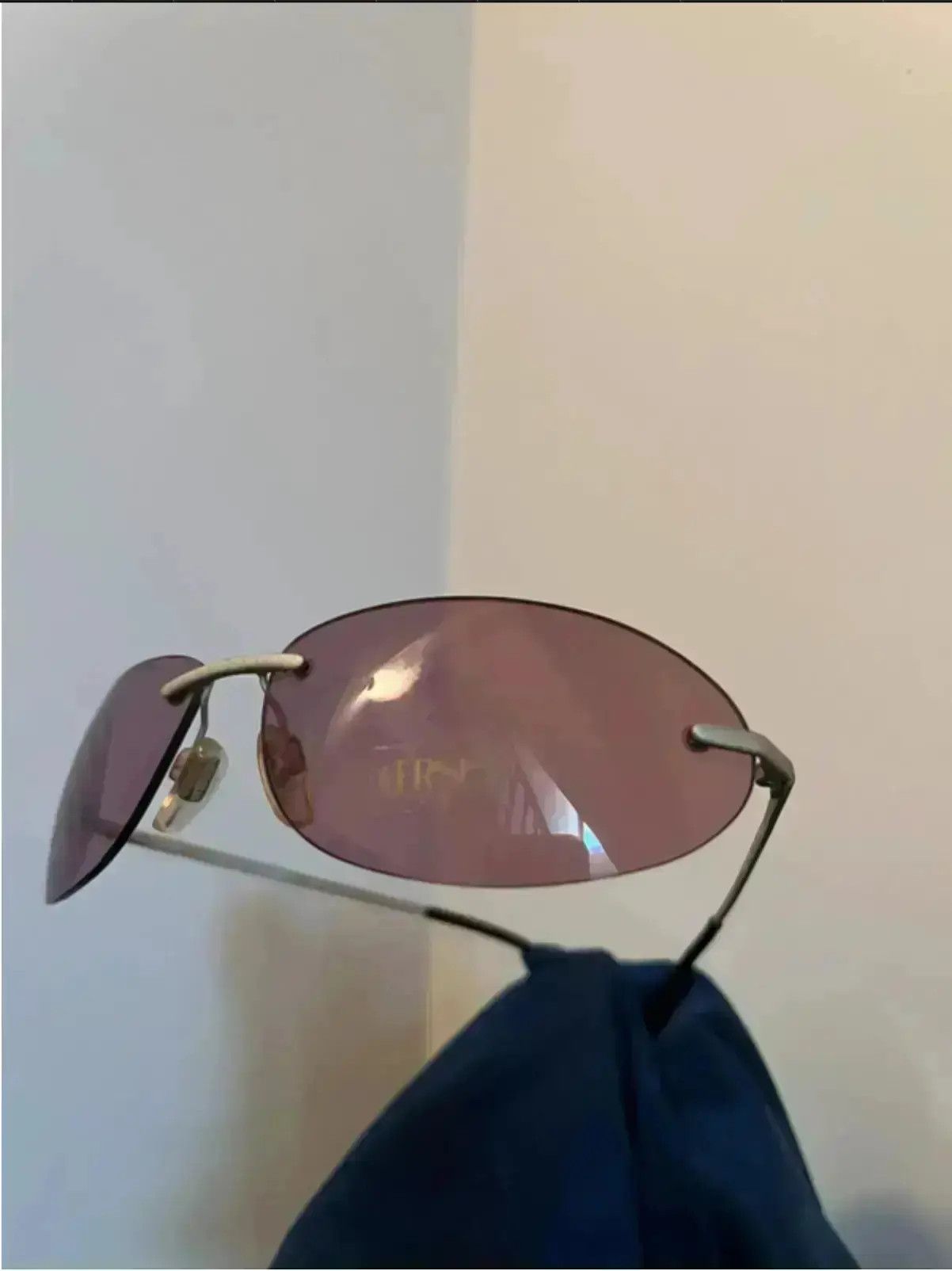 Versace × Versus Versace × Vintage VERSUS VERSACE Sunglasses Rimless Wrap Shield Ski Mask 90s Size ONE SIZE - 2 Thumbnail