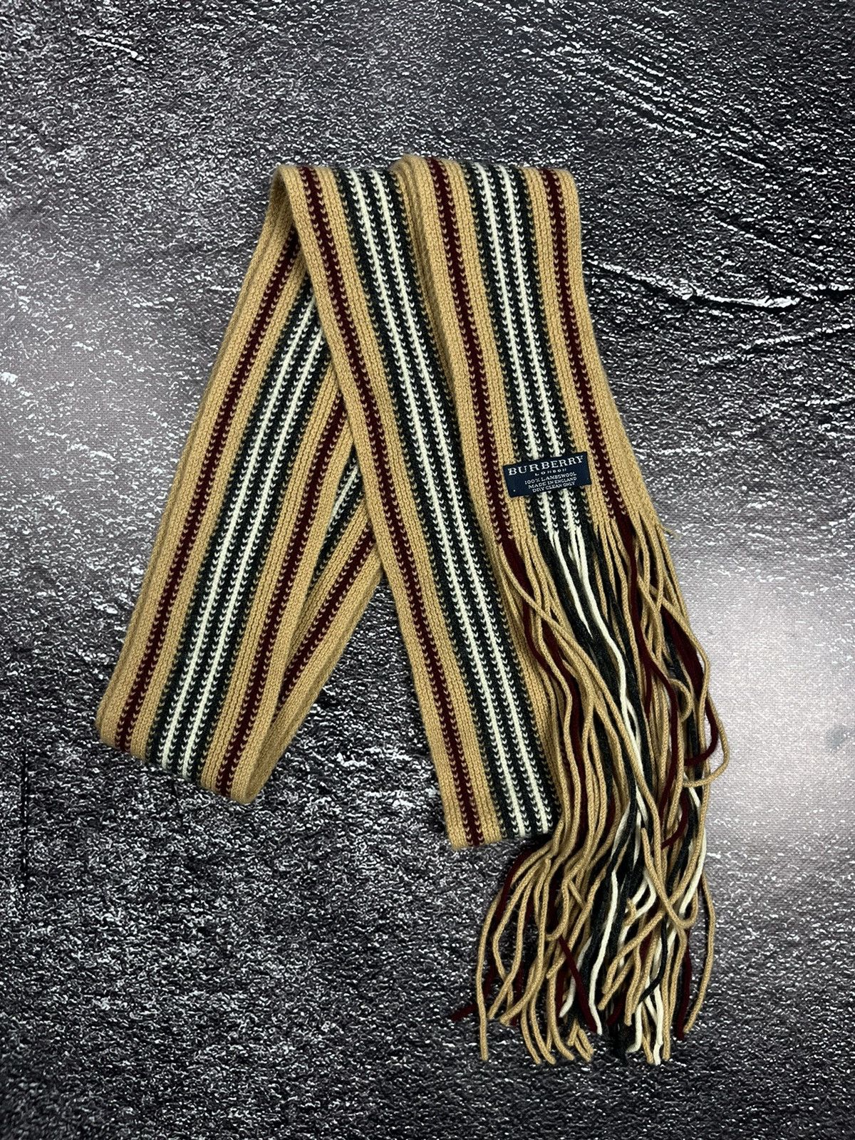 Burberry London Striped Pattern Long Scarf