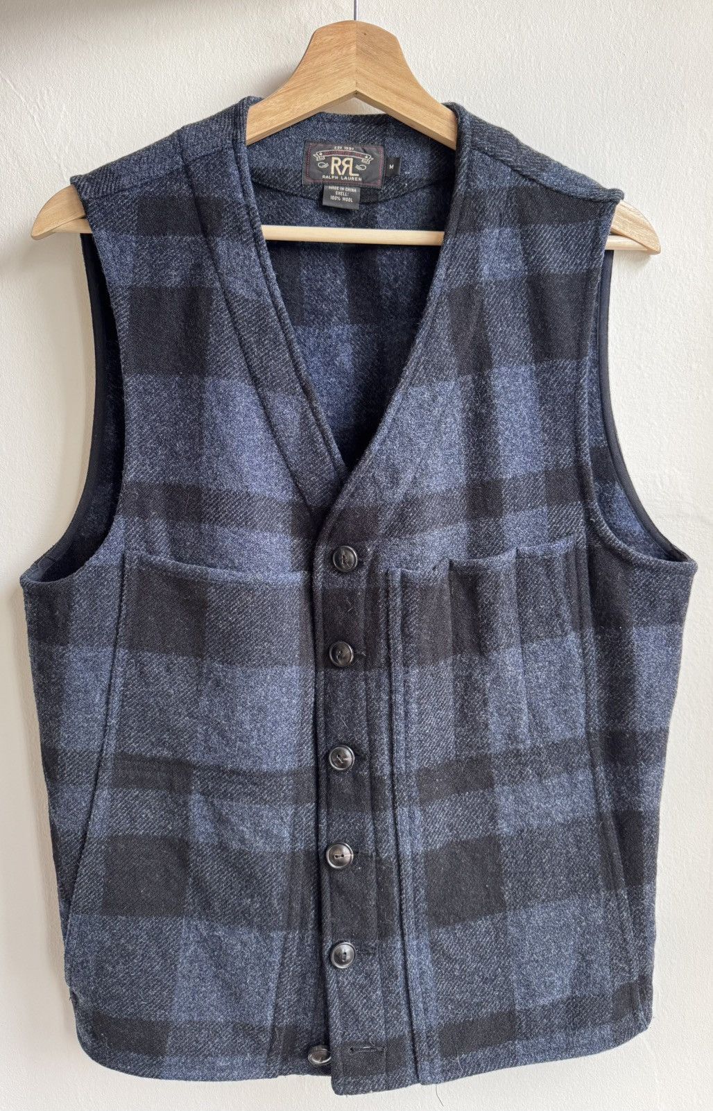 RRL Ralph Lauren Wool Plaid Hunting Vest