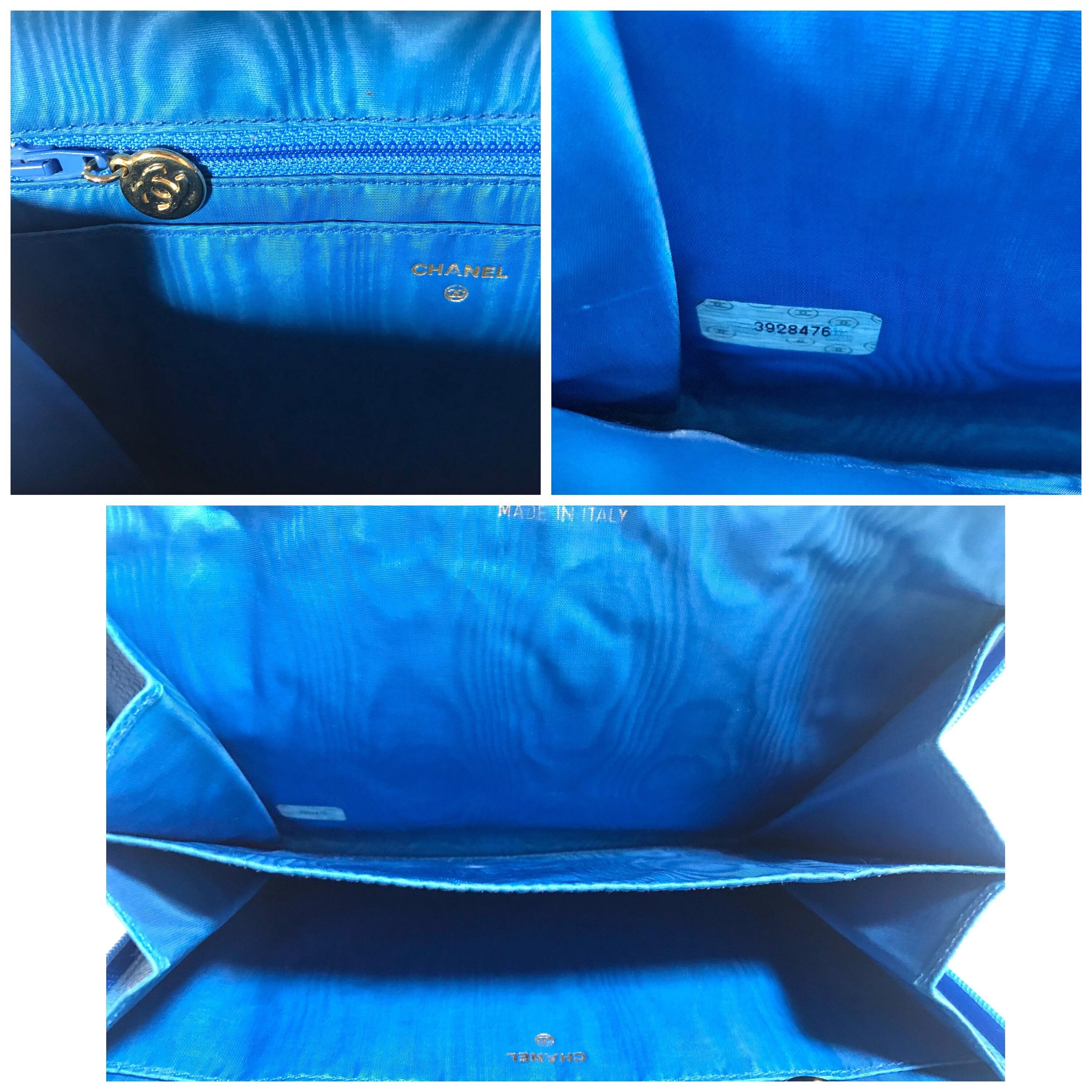 Chanel Vintage CHANEL blue caviar clutch bag, iPhone case, large wa Size ONE SIZE - 8 Thumbnail