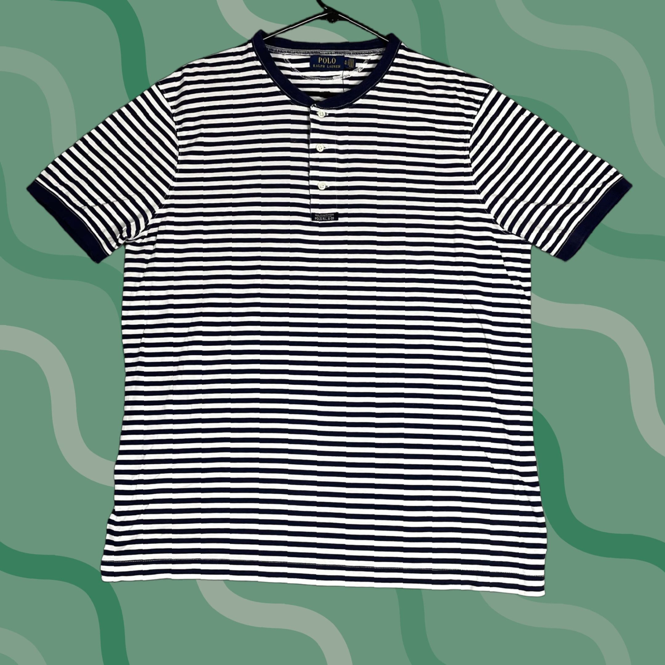 VINTAGE? No, but Polo Ralph Lauren Henley Shirt Mens XL Navy White