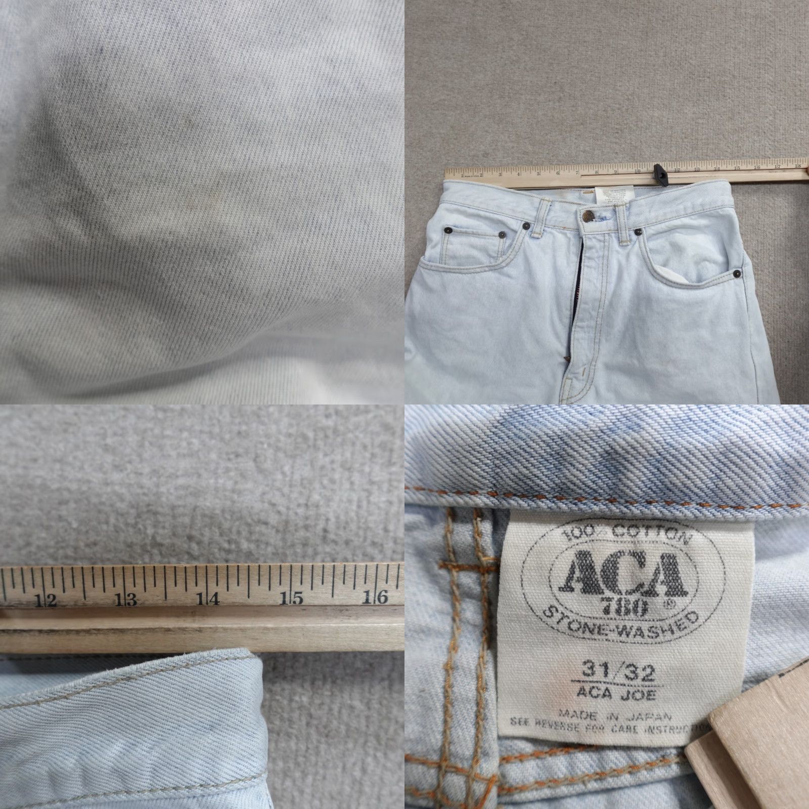 Vintage VINTAGE ACA Jeans 30 x 32 Blue Stonewash Cotton Straight Made in Japan Mens Jeans Size US 30 / EU 46 - 8 Thumbnail