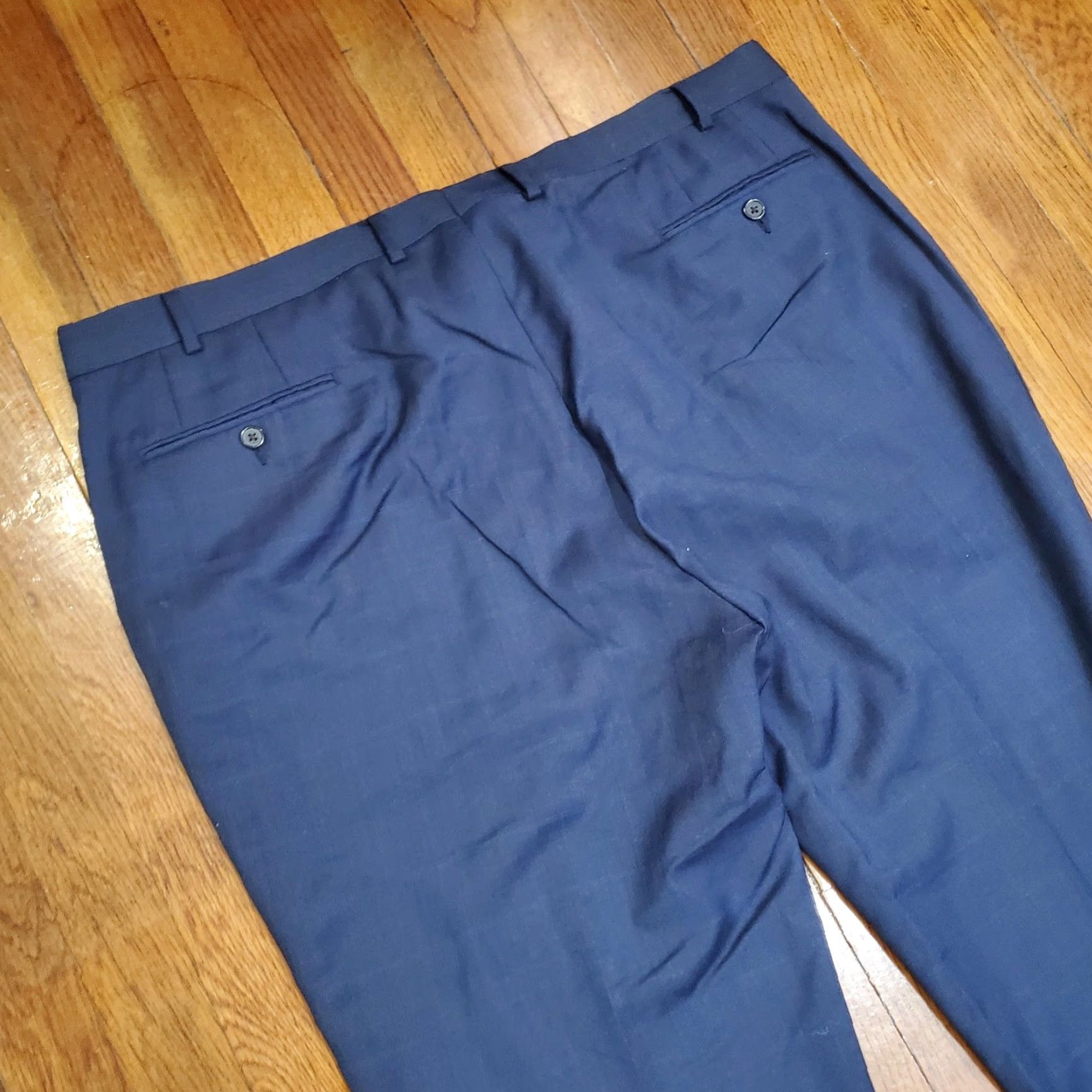 Ralph Lauren Lauren Ralph Lauren Dress Pants Mens 42x32 Blue Plaid Wool Stretch Flat Front Dress Pants Mens Blue Plaid Wool Blend Stretch Flat Front Size US 42 / EU 58 - 3 Thumbnail