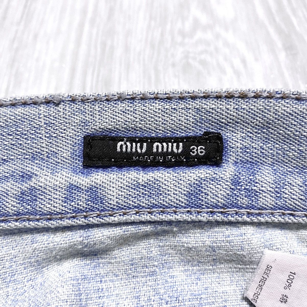 Miu Miu Vintage Archival Miu Miu Washed Blue Distressed Jeans Denim Size US 36 / EU 52 - 15 Thumbnail