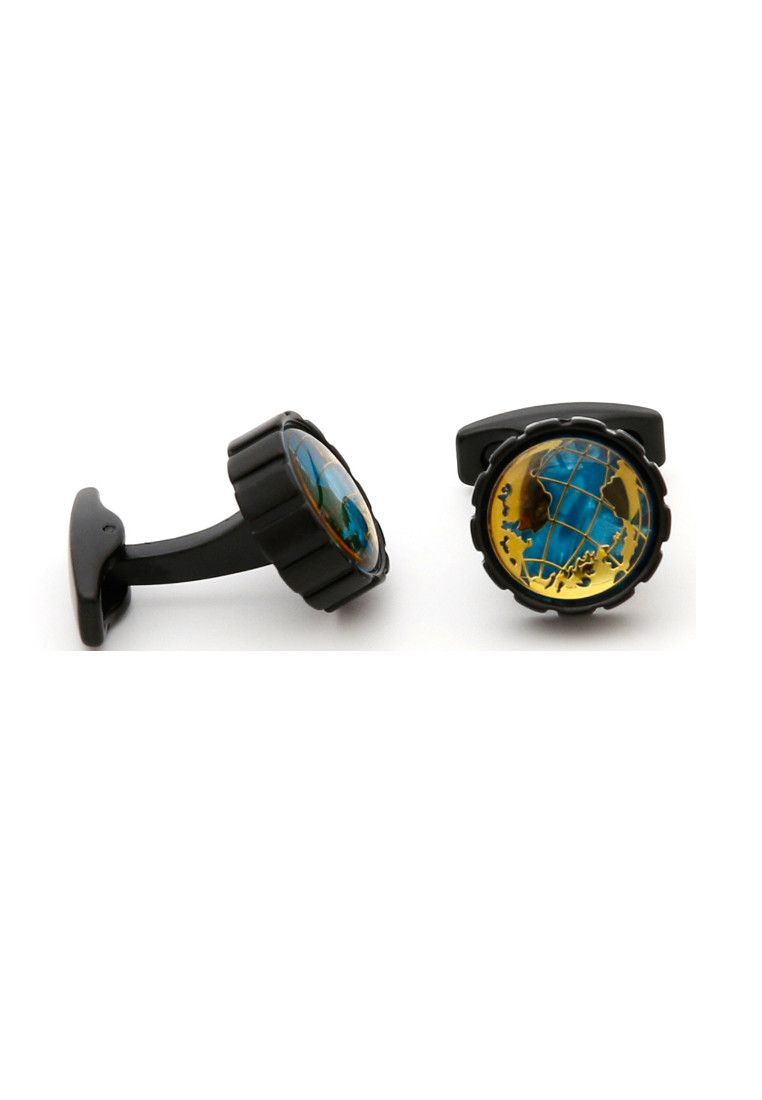 Other Round Matte Black Map Cufflinks Size ONE SIZE - 4 Thumbnail