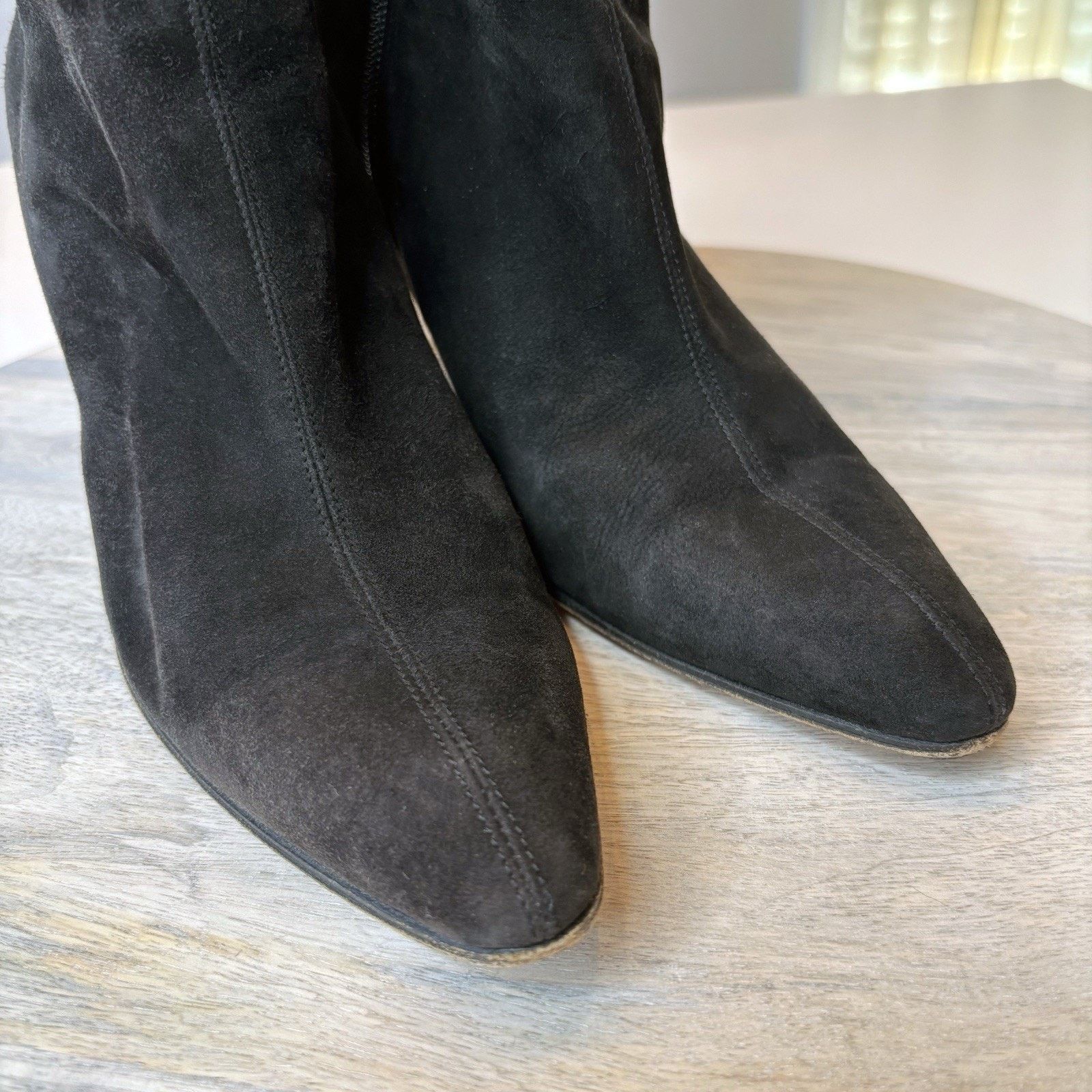 Saint Laurent Paris Yves Saint Laurent Zipped Black Suede Ankle Boots Size 7 M Size US 7 / IT 37 - 4 Thumbnail