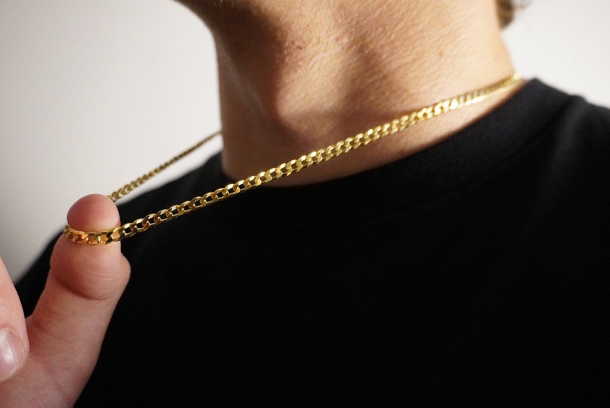 Other Gold Chain 14K Gold Vermeil Cuban Chain 4mm 20 Inches Size ONE SIZE - 2 Thumbnail