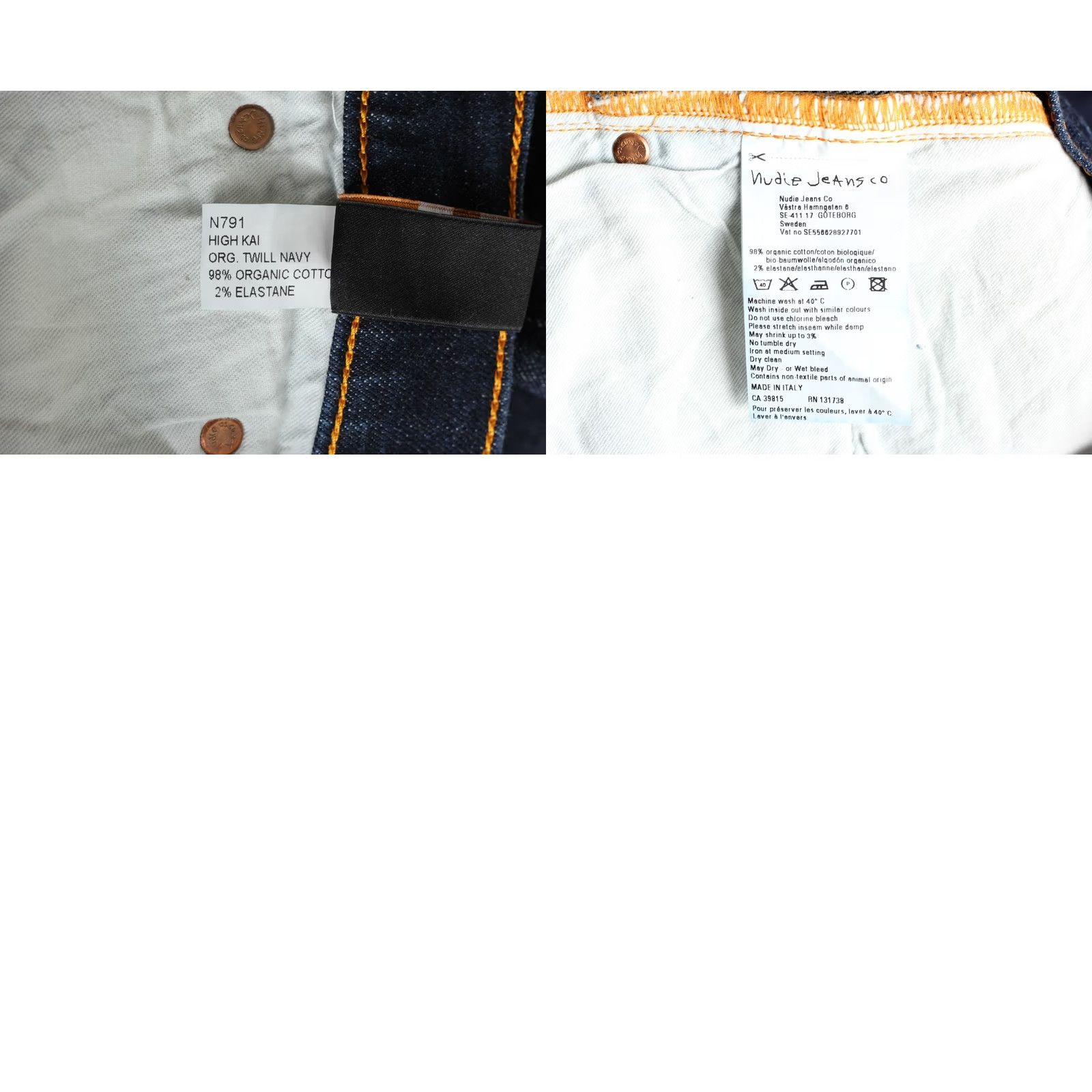 Nudie Jeans NUDIE JEANS HIGH KAI ORG TWILL NAVY Stretch Jeans Women 29/32 W29 L32 Slim 5-Pocket Denim Cotton Elastane XS? No. Size 29" - 8 Thumbnail