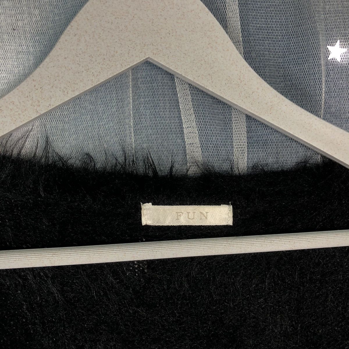 Homespun Knitwear × Japanese Brand Fun Black Shag Shaggy Fur Mohair Cardigan #915 Size XL / US 12-14 / IT 48-50 - 4 Thumbnail