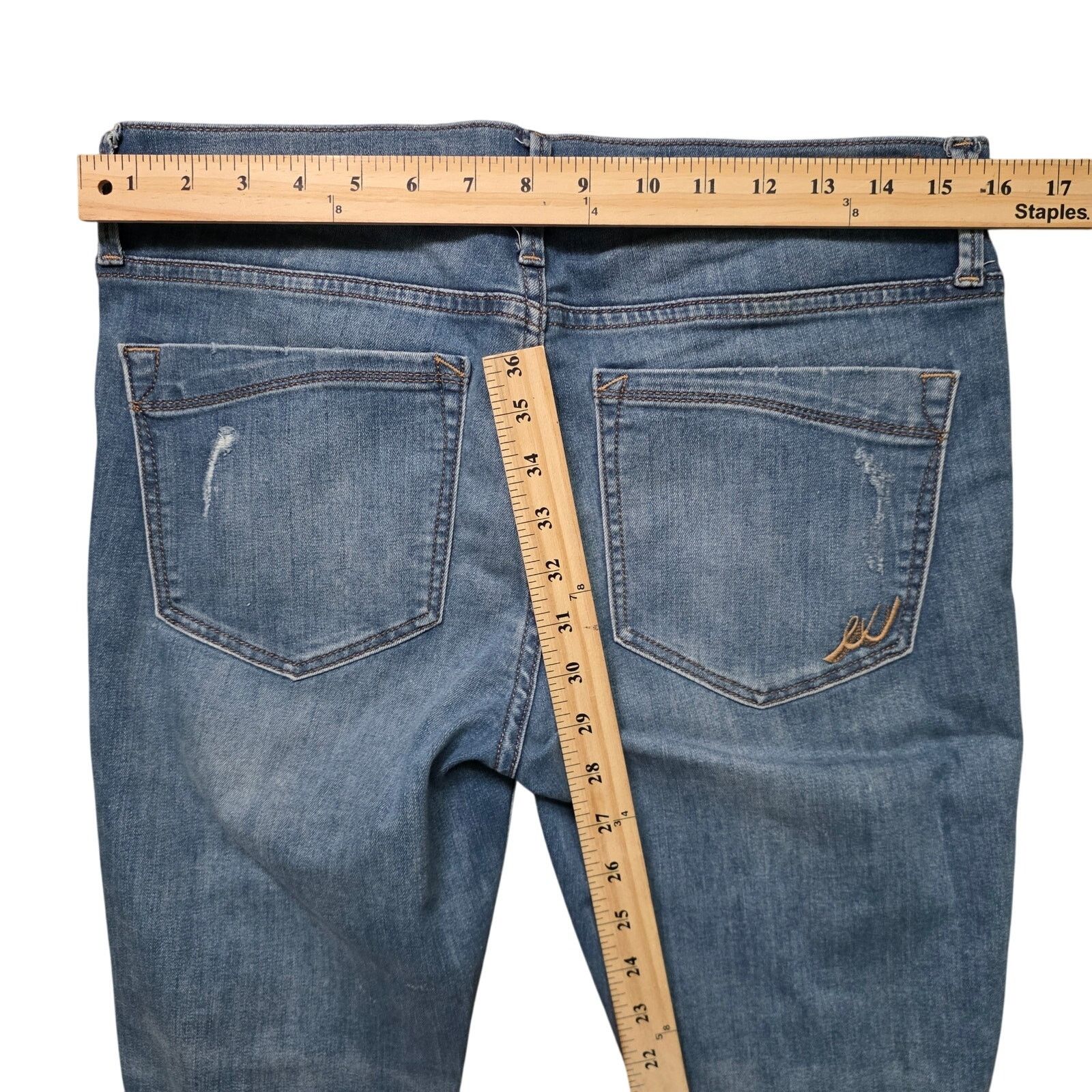 Express Express Legging Jeans Women’s 10 Light Wash Mid Rise Denim Size 32" / US 10 / IT 46 - 6 Thumbnail