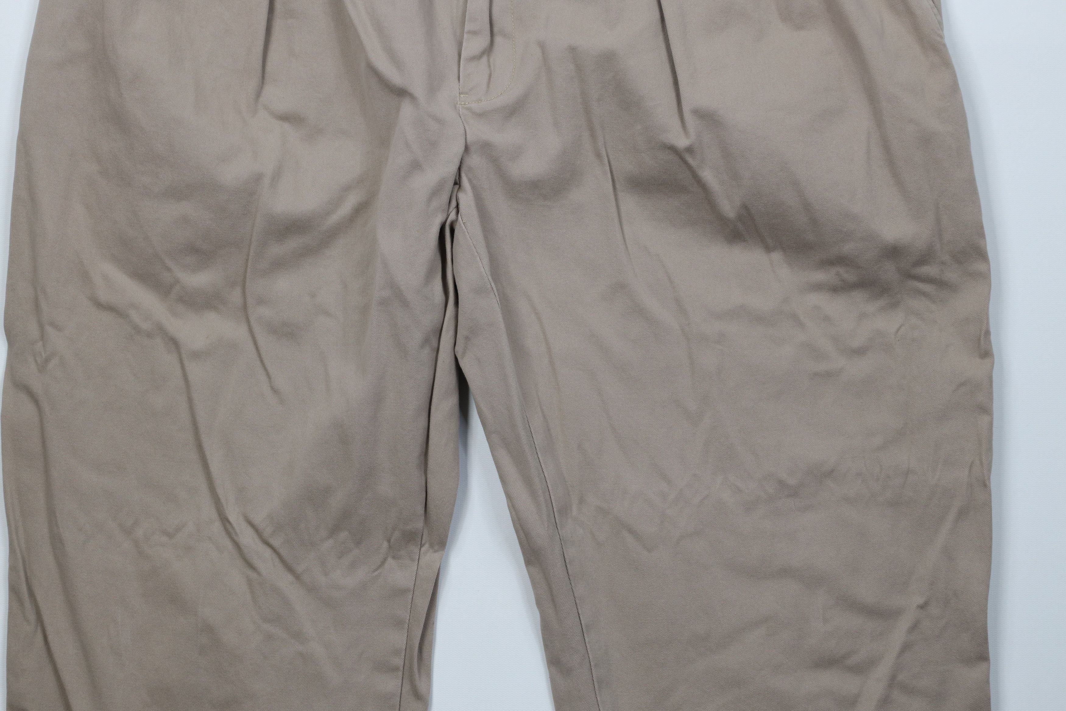 Ralph Lauren Vintage 90s Ralph Lauren Wide Leg Chino Pants Beige Cotton Size US 42 / EU 58 - 3 Thumbnail