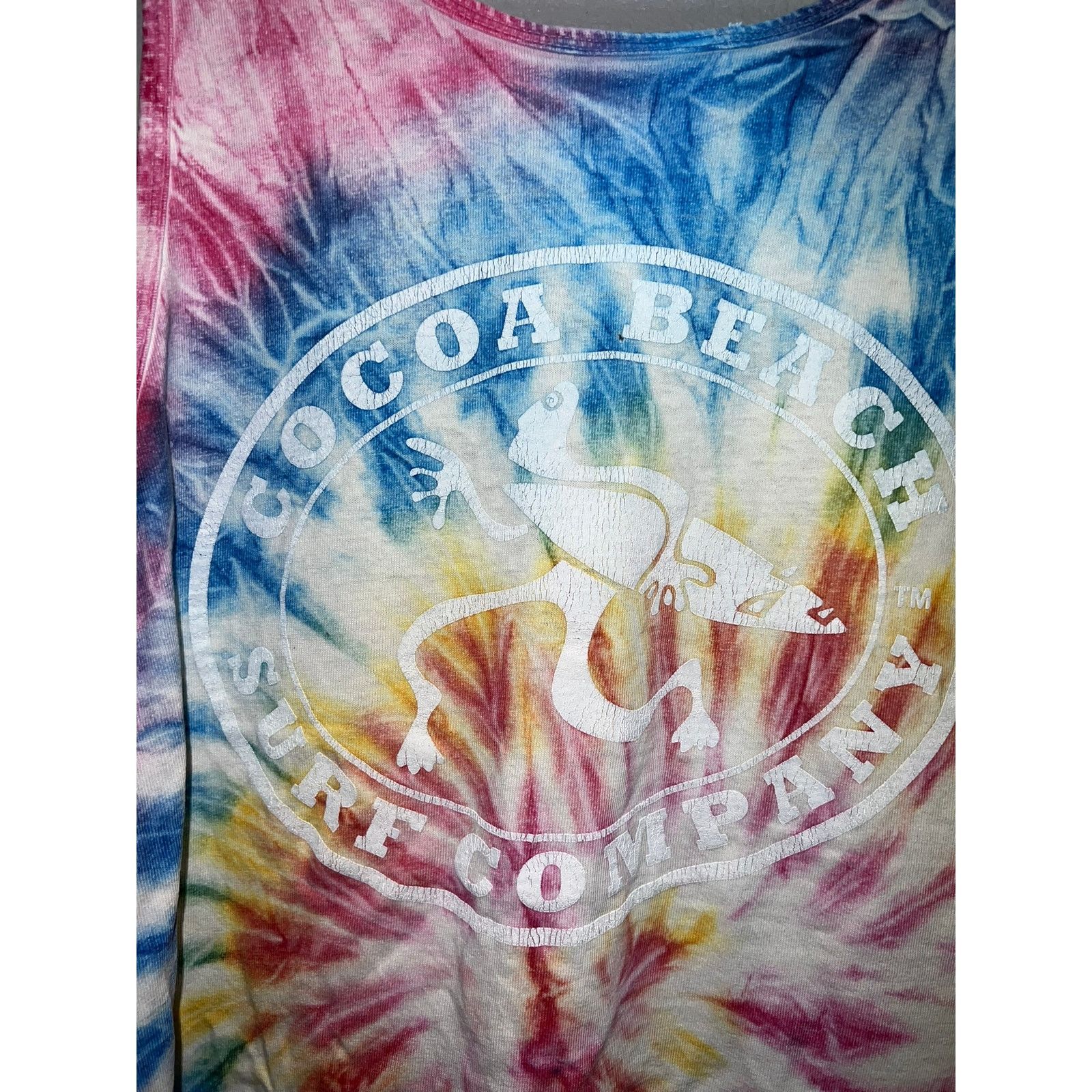 Gildan Vintage Cocoa Beach Surf Company Shirt Tie Dye Tank Tee 90s Size US XL / EU 56 / 4 - 6 Thumbnail
