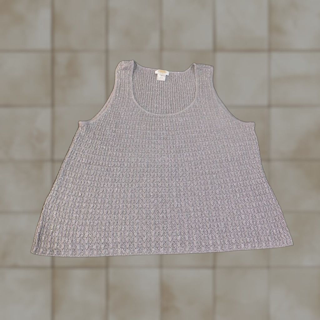 Talbots Talbots Sweater 3X Gray Sleeveless Knit Pullover Womens Lightweight Stretch Polyester Rayon Crew Neck Size XXL / US 16-18 / IT 52-54 - 1 Thumbnail