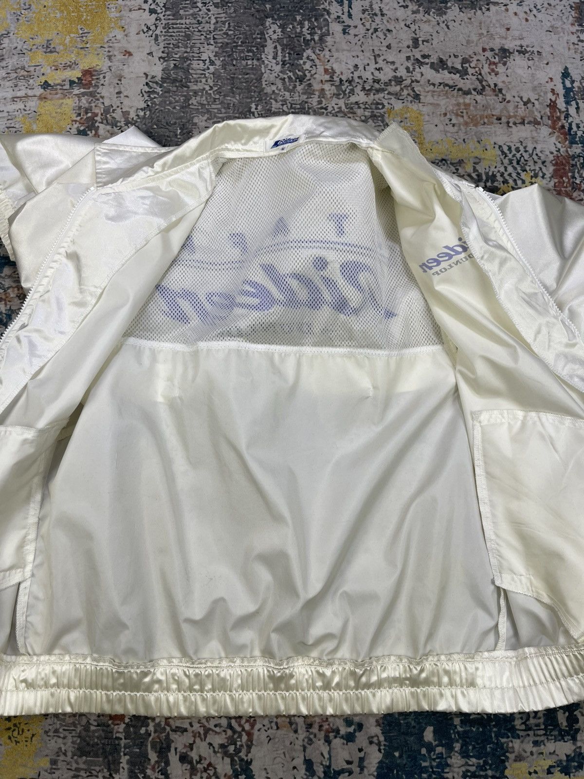 Vtg Dunlop Racing Staff Rideen Nylon Zipper Jacket