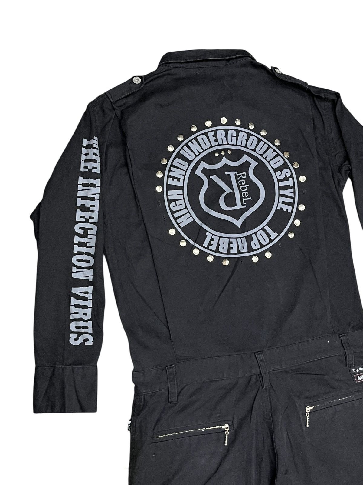 Post Overalls Vtg Top Rebel "Infection Virus" Gothic Underground Coverall Size US 32 / EU 48 - 6 Thumbnail