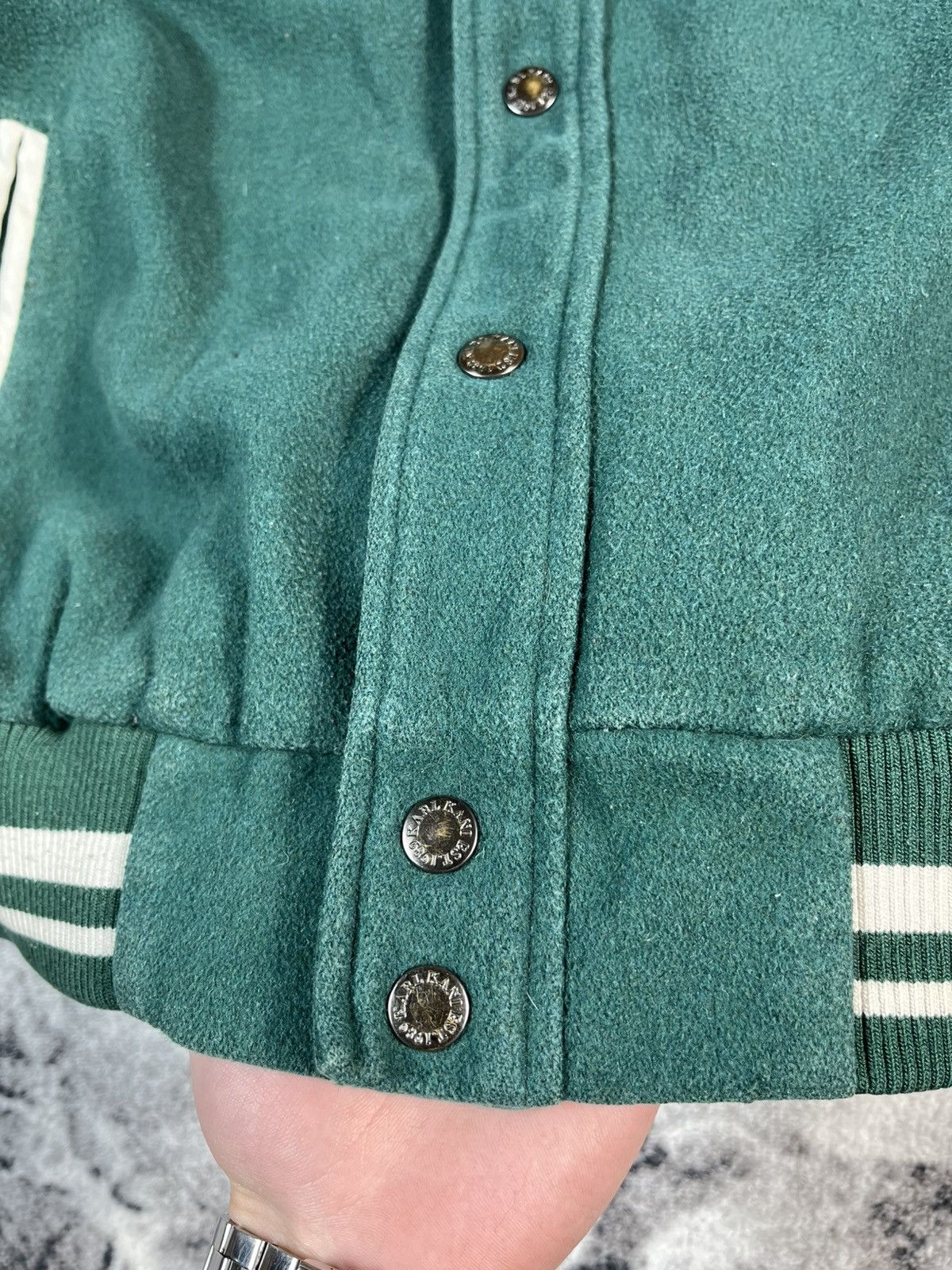 Karl Kani Karl Kani Varsity Jacket Green White Spell Out L Size US L / EU 52-54 / 3 - 11 Thumbnail