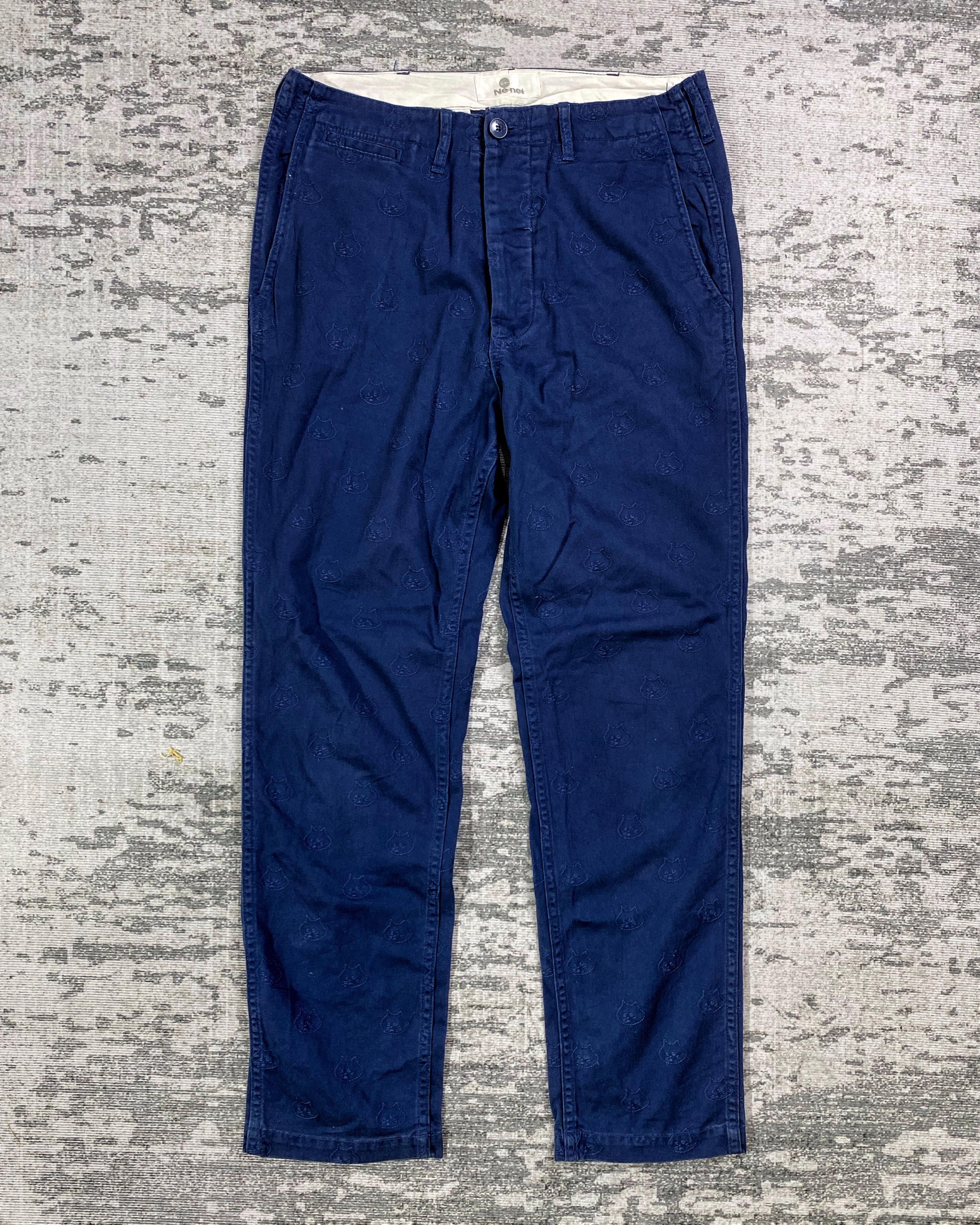 Issey Miyake 2000s Ne-net Pattern Cat Chino Pants y2k Lgb Ifsix Size US 32 / EU 48 - 1 Thumbnail