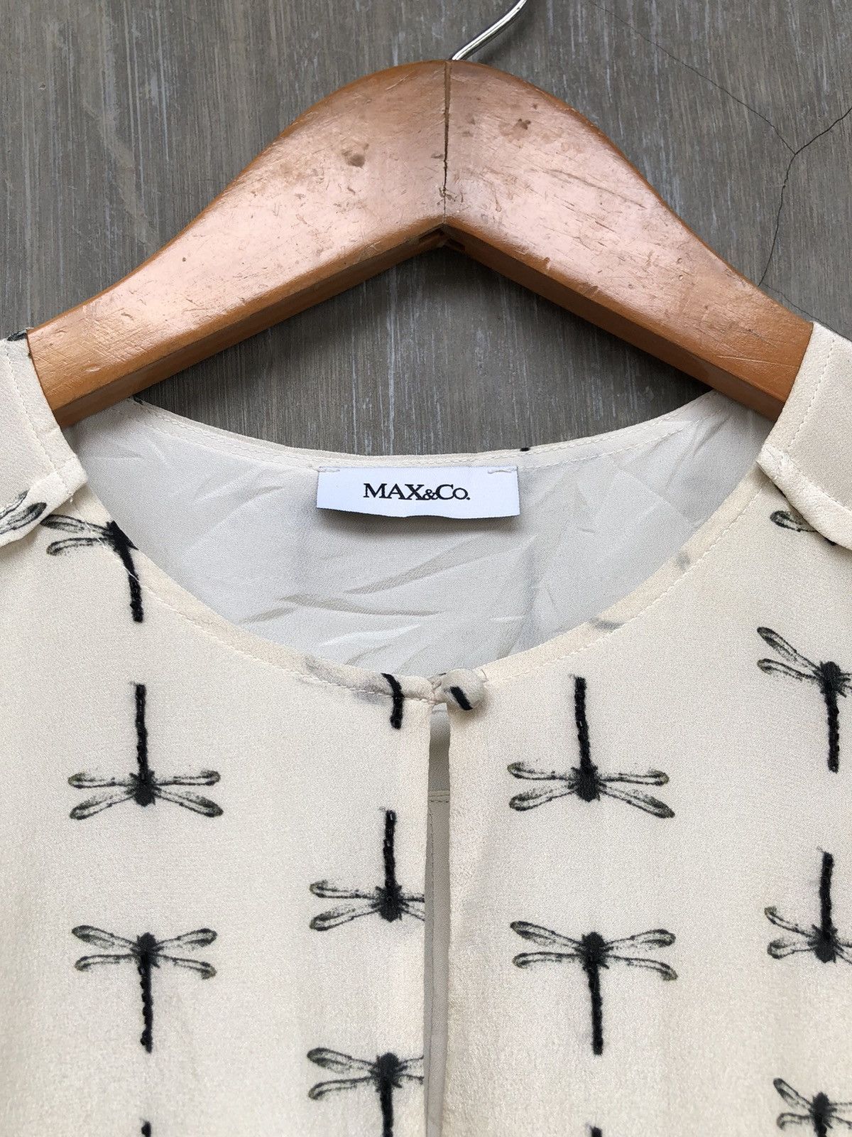 MAX&Co. MAX&Co Dragonfly Pattern Women White Midi Dress Size XS / US 0-2 / IT 36-38 - 4 Thumbnail