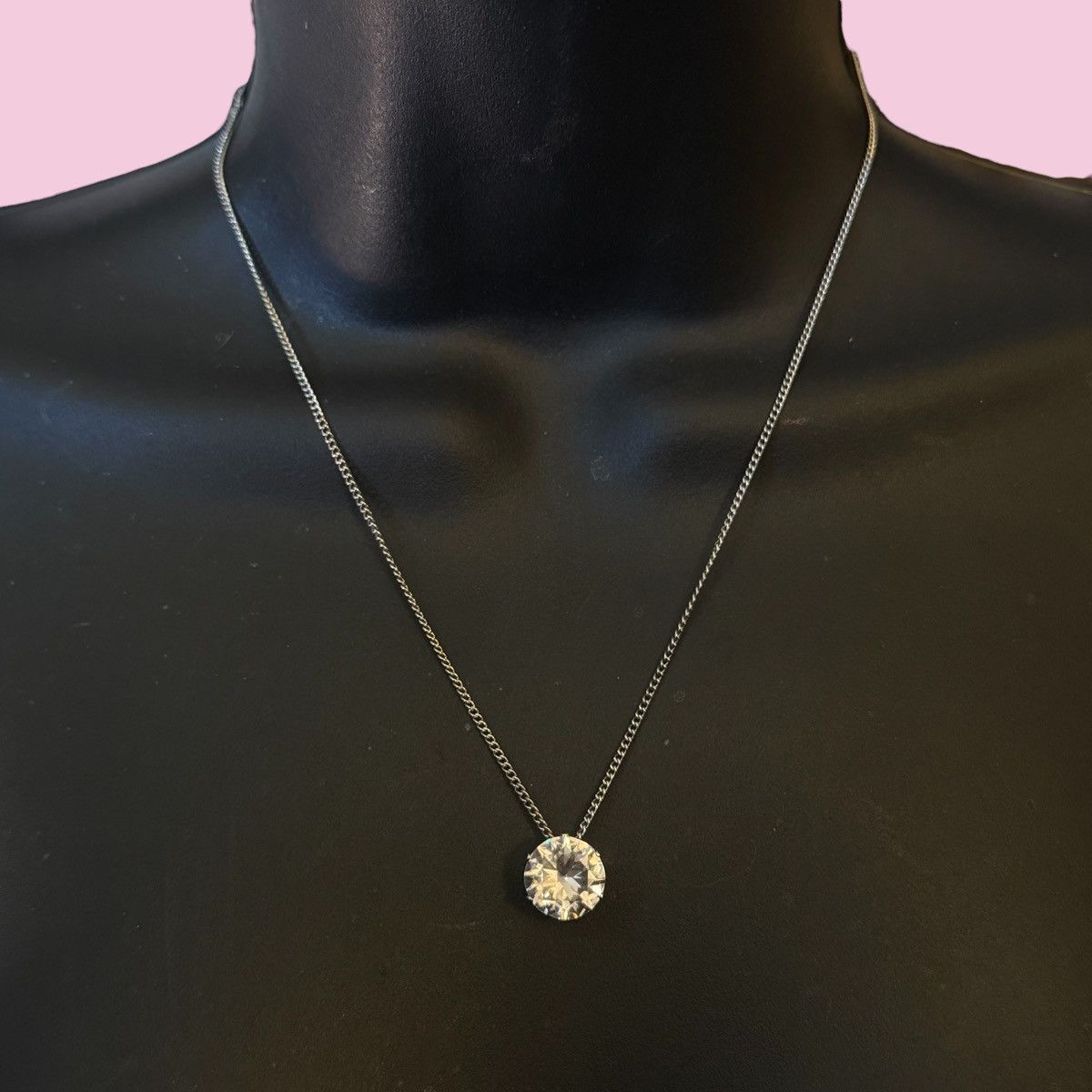 Other Silver tone solitaire rhinestone pendant necklace Size ONE SIZE - 1 Thumbnail