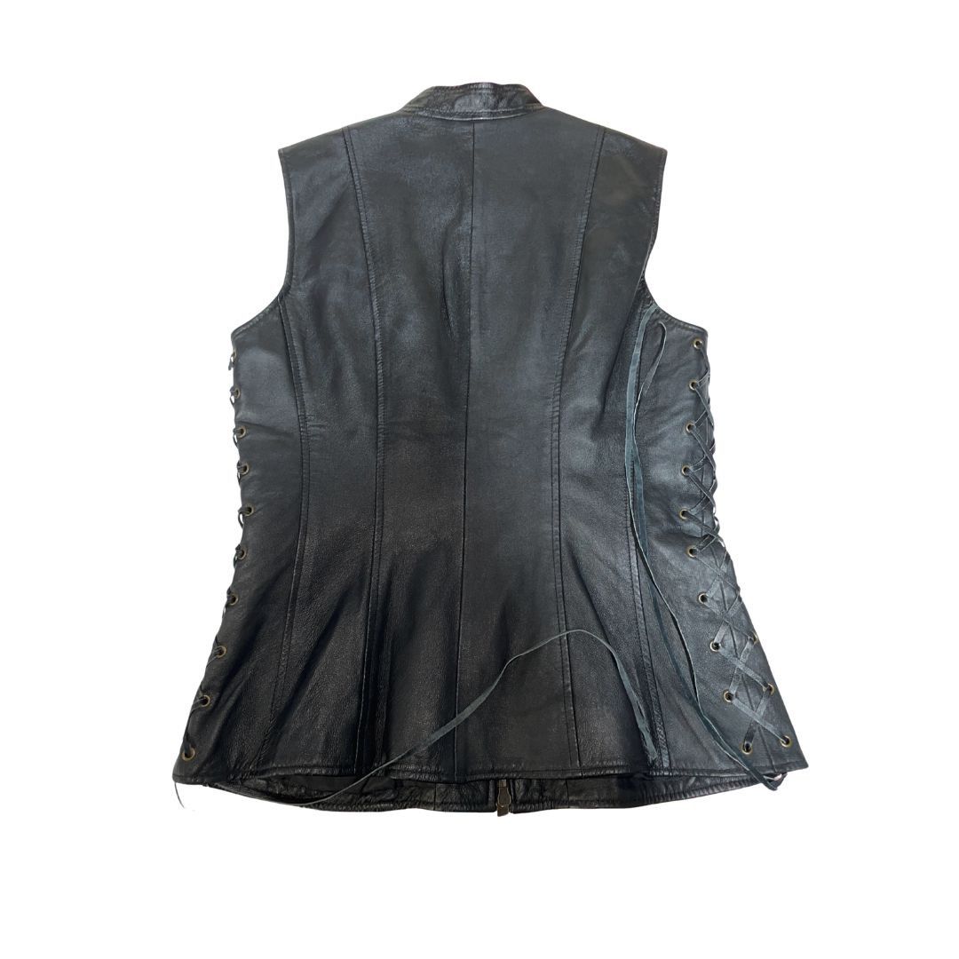 Other Lace-up leather jacket vest eyelet Sleeveless Size M / US 6-8 / IT 42-44 - 2 Thumbnail