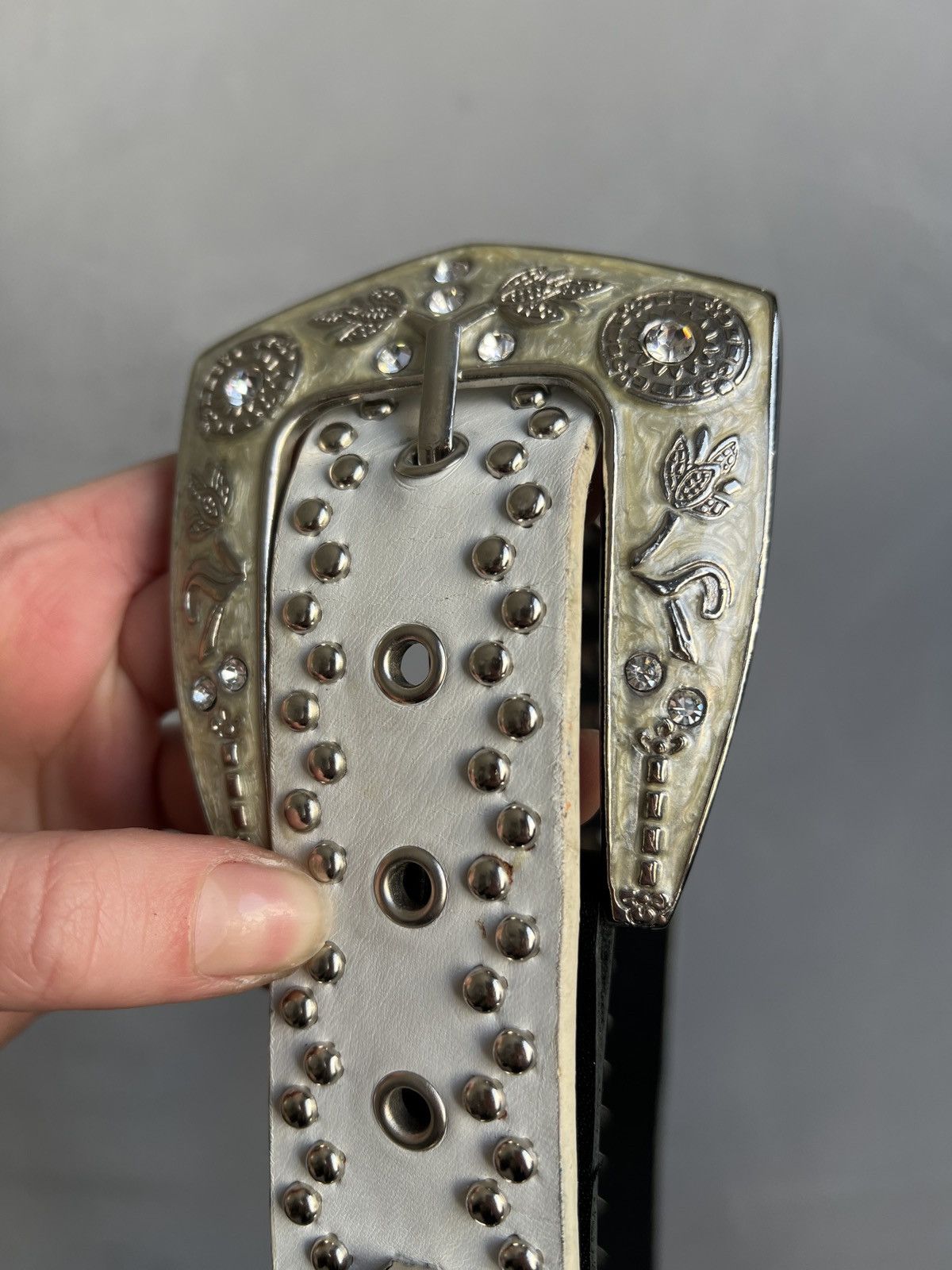 B.B. Simon Hysteric glamour style leather rhinestones leather belt y2k Size ONE SIZE - 9 Thumbnail