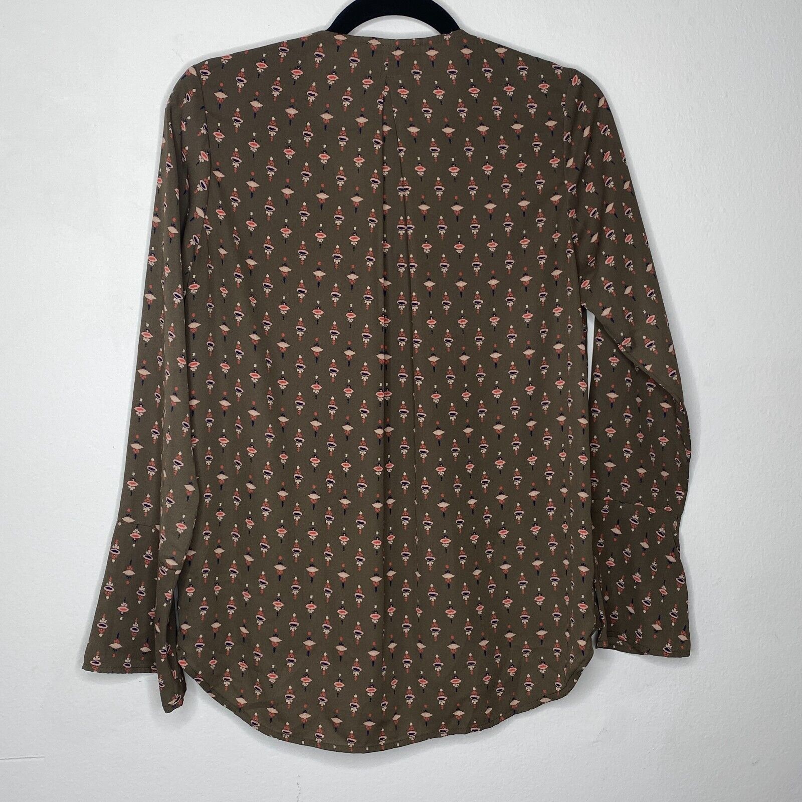 Other Alison Joy Faux-Wrap Brown Floral Long Sleeve Blouse XS Size XS / US 0-2 / IT 36-38 - 2 Thumbnail