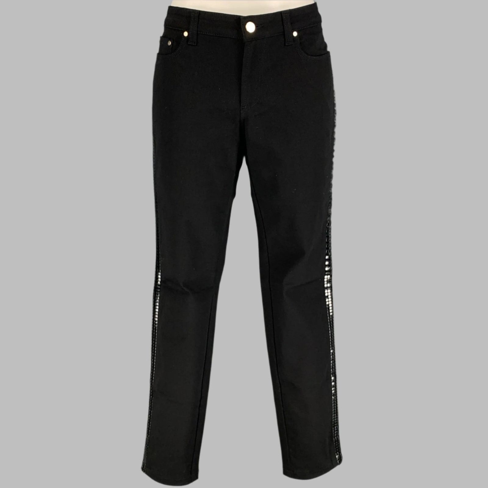 Versace VERSACE COLLECTION Black Cotton Blend Studded Skinny Jeans Size 26" / US 2 / IT 38 - 1 Thumbnail