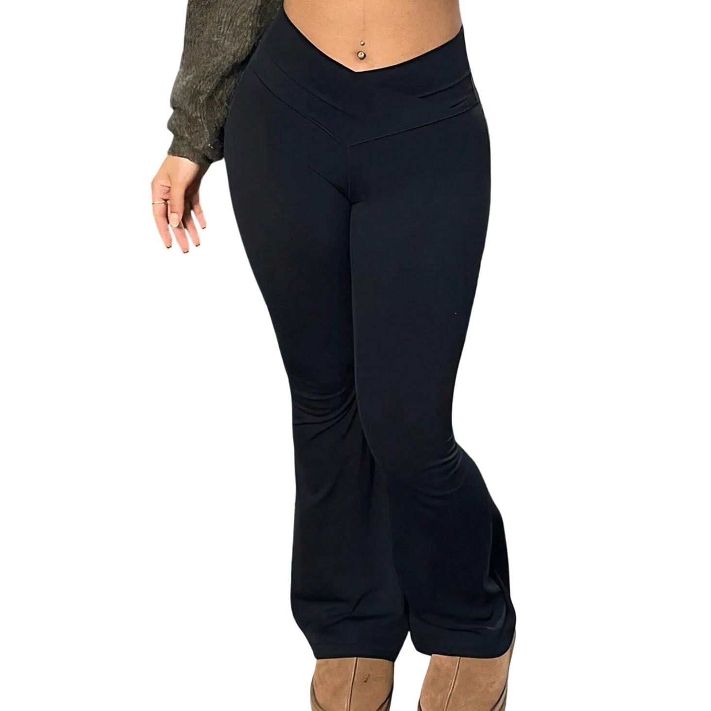 Shein Women's Flared Leggings in Black, Size M Size 30" / US 8 / IT 44 - 1 Thumbnail