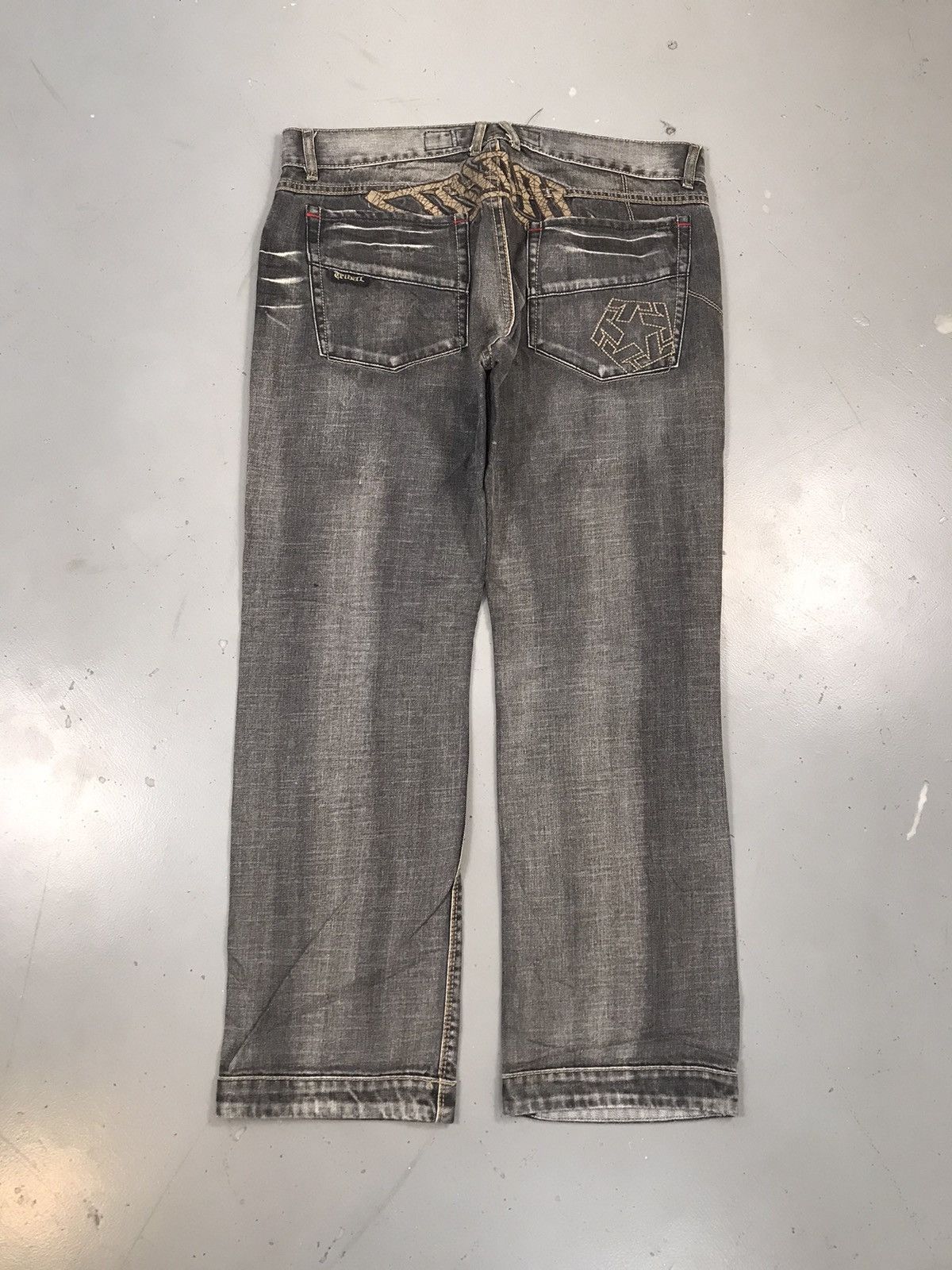 Southpole × Tribal Streetwear × Vintage Vintage Tribal denim SpellOut embroidered Y2K Size US 38 / EU 54 - 1 Thumbnail