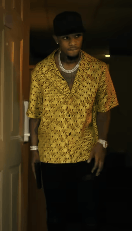 Amiri Amiri Stencil Repeat Silk Shirt - Black Lime Green Size US M / EU 48-50 / 2 - 3 Thumbnail