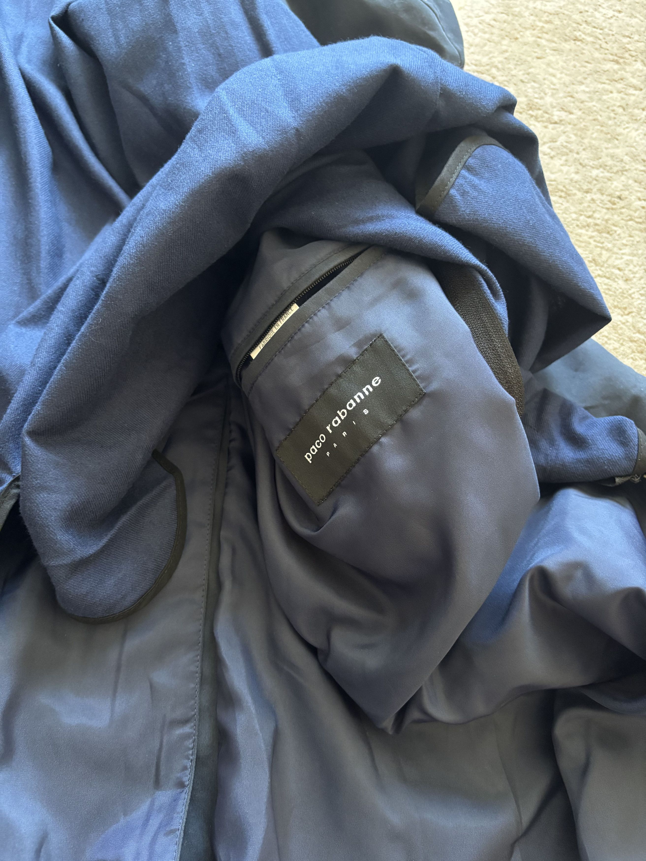 H&M × Paco Rabanne Paco Rabanne Trench 80s-90s Long Coat Vintage Double Layer Size US XL / EU 56 / 4 - 6 Thumbnail