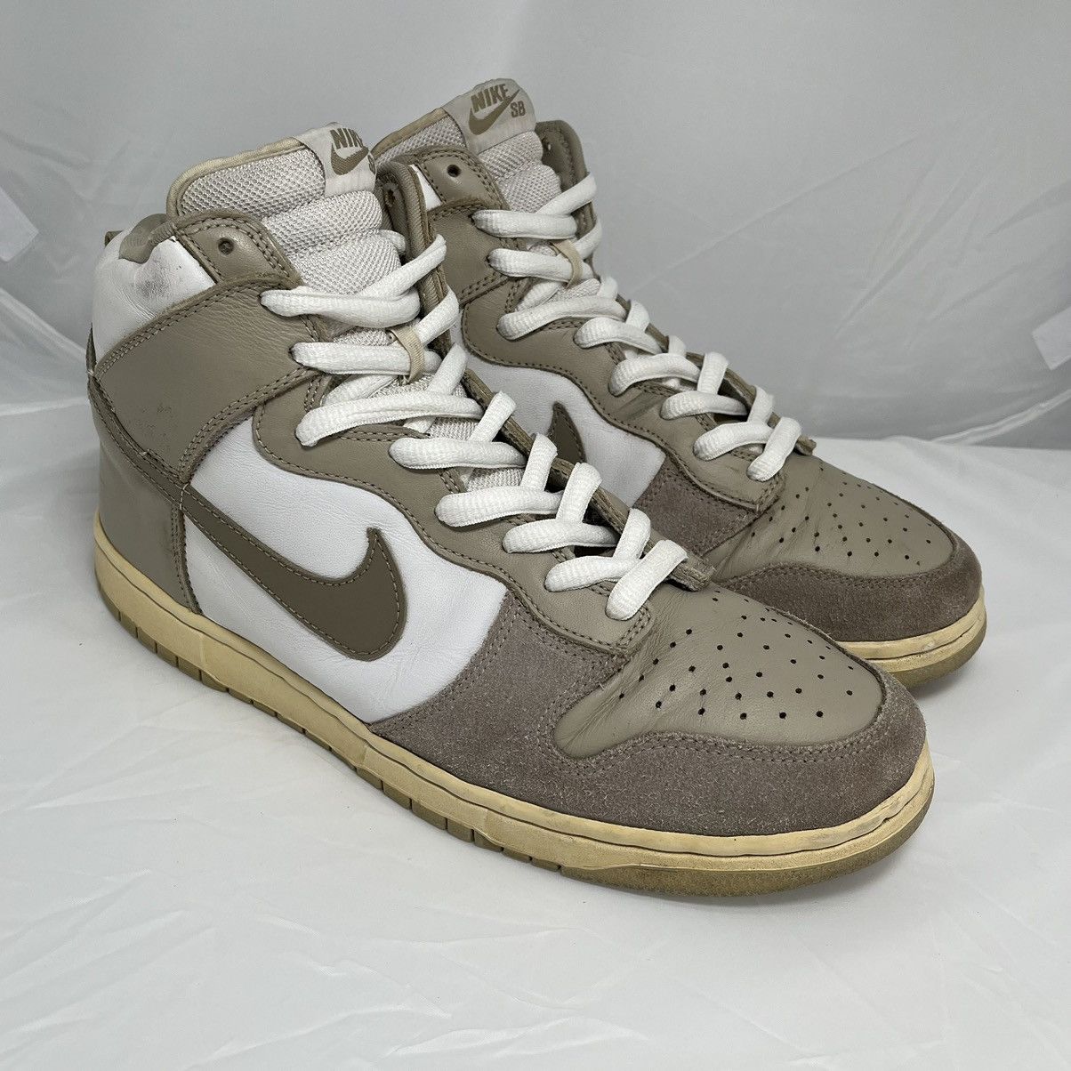 🔥GRAIL Vintage Size 11.5 Nike Dunk High Pro SB White Khaki