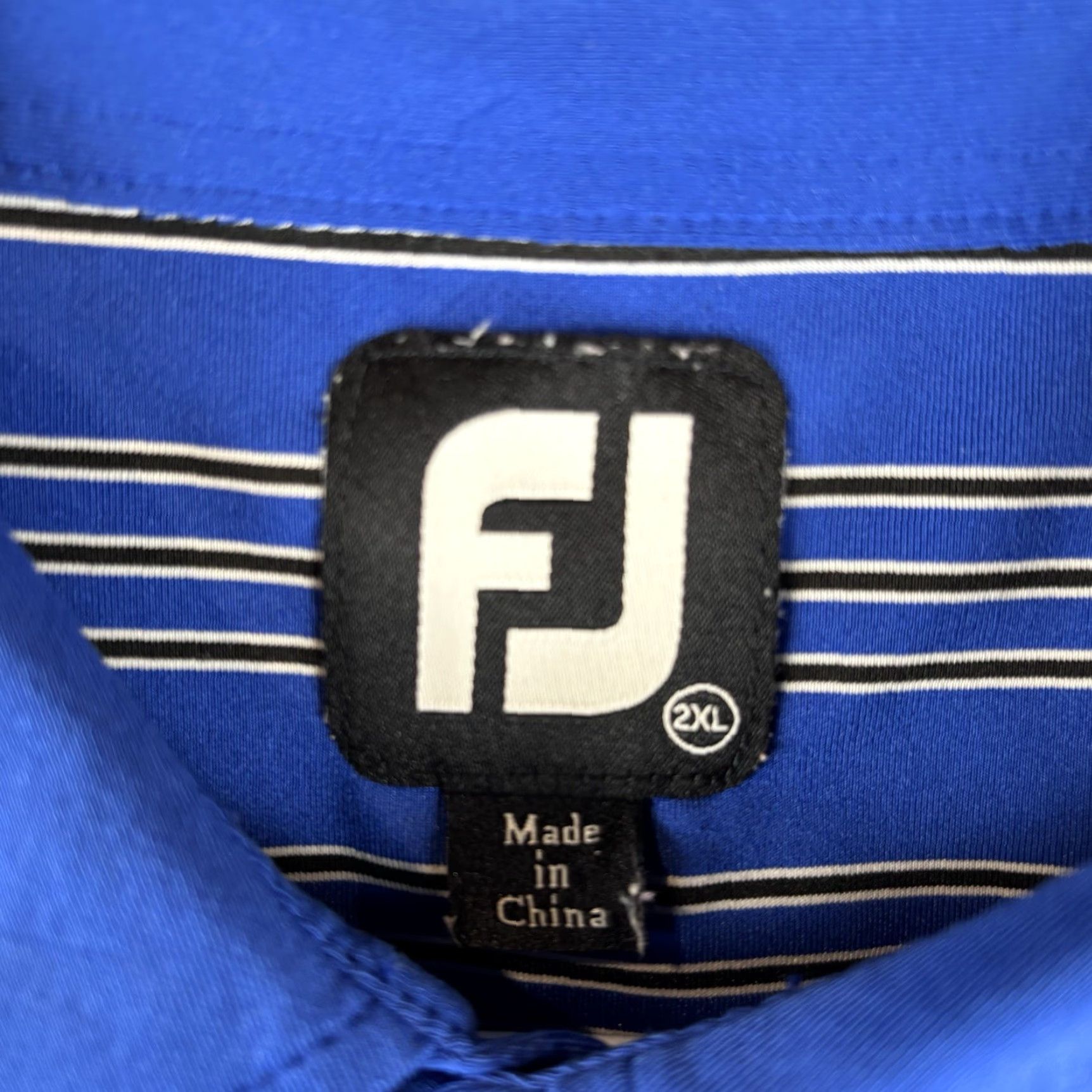 Footjoy FootJoy Polo Shirt Mens 2XL Blue Striped Lightweight Breathable Moisture Wicking Golf Performance Short Sleeve Collared Polo Mens 2XL Blue Size US XXL / EU 58 / 5 - 3 Thumbnail