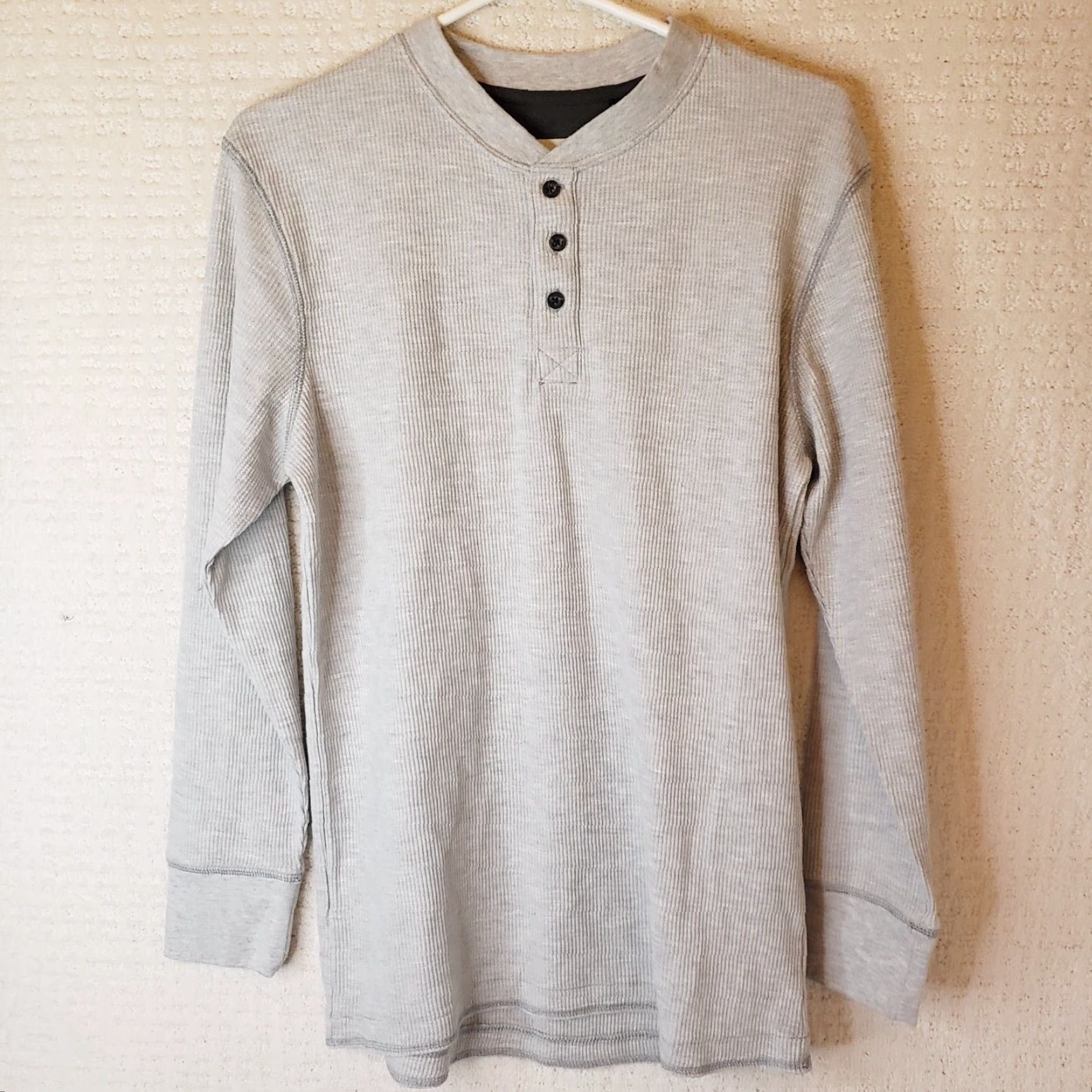 Wrangler VINTAGE Wrangler Shirt Mens S Gray Henley Thermal Waffle Knit Long Sleeve Outdoor Size US S / EU 44-46 / 1 - 2 Thumbnail