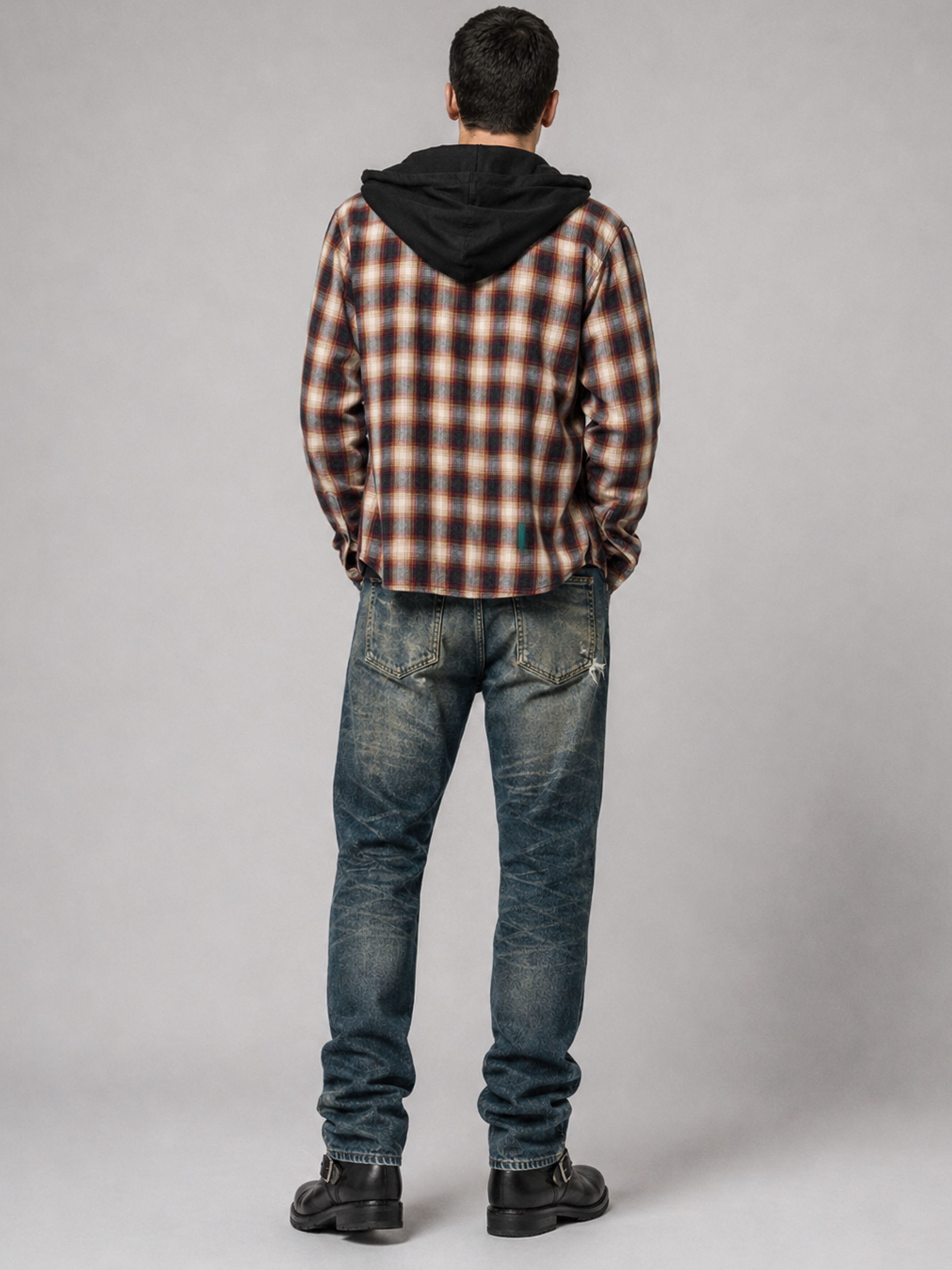 Faith Connexion Oversized Hooded Grunge Plaid Overshirt Size US XL / EU 56 / 4 - 11 Thumbnail