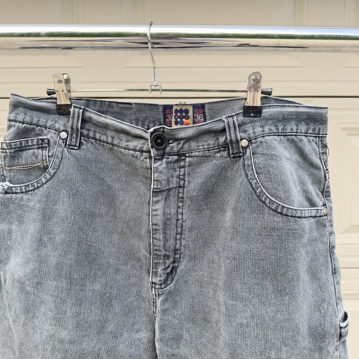 Vintage Faded Thrashed Distressed Y2K Black Skater Shorts ERD Grunge Size US 36 / EU 52 - 3 Thumbnail