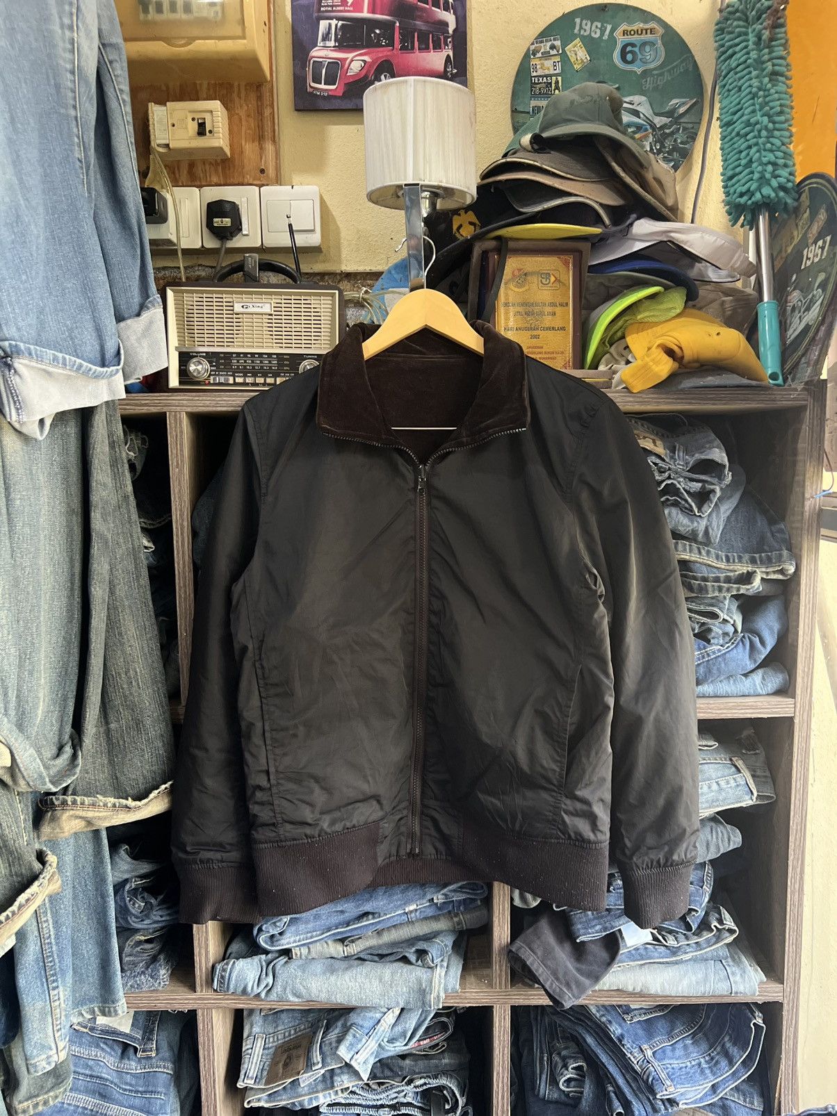 Ships Jet Blue 🔥Rare Reversible Ships Jet Blue Zipper Jacket Size US S / EU 44-46 / 1 - 11 Thumbnail