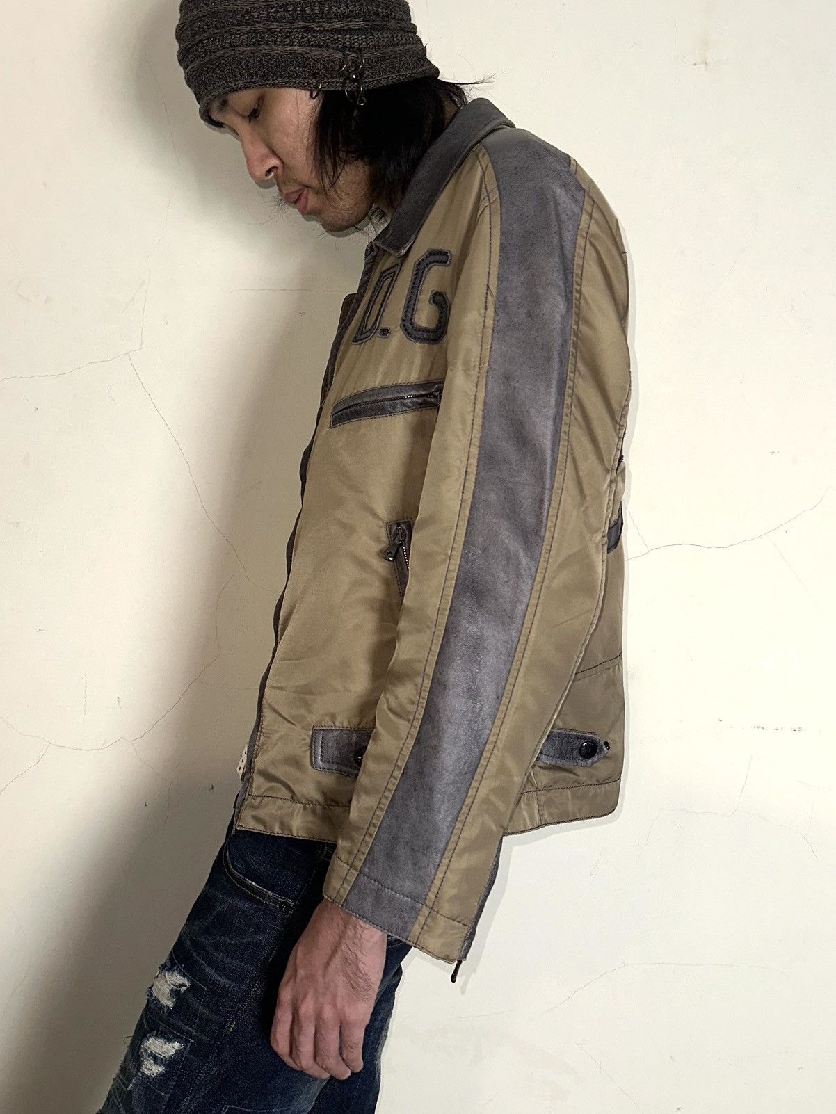 Dolce & Gabbana Hybrid Lambskin Patch Nylon Rider Jacket Size US M / EU 48-50 / 2 - 6 Thumbnail