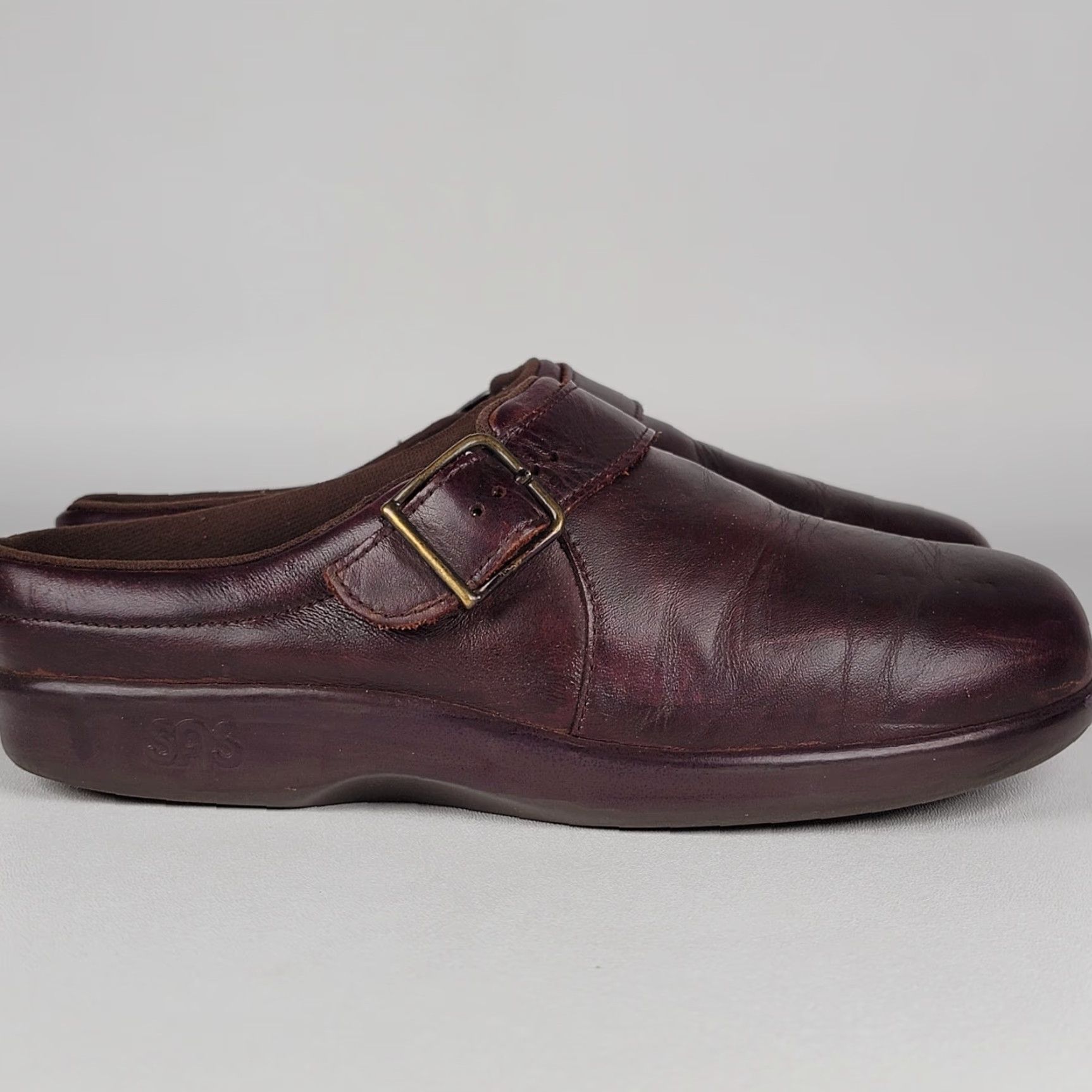SAS SAS Tripad Comfort Women's Slip On Clogs Mules Brown Leather Buckle 7.5 M Shoes Casual Comfort Modern Classic Travel Workwear Size ONE SIZE - 2 Thumbnail