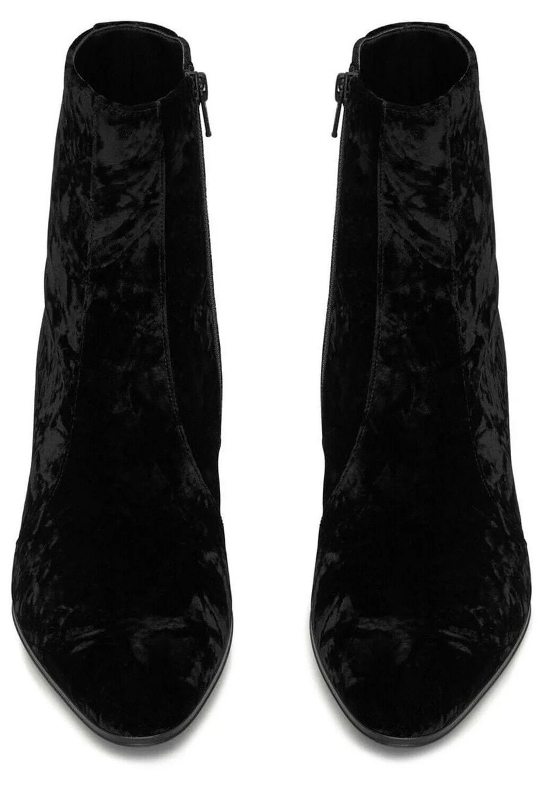 Saint Laurent Paris o1b1hav110924 Vassili Zipped Velvet Boots in Black Size US 9 / IT 39 - 4 Thumbnail