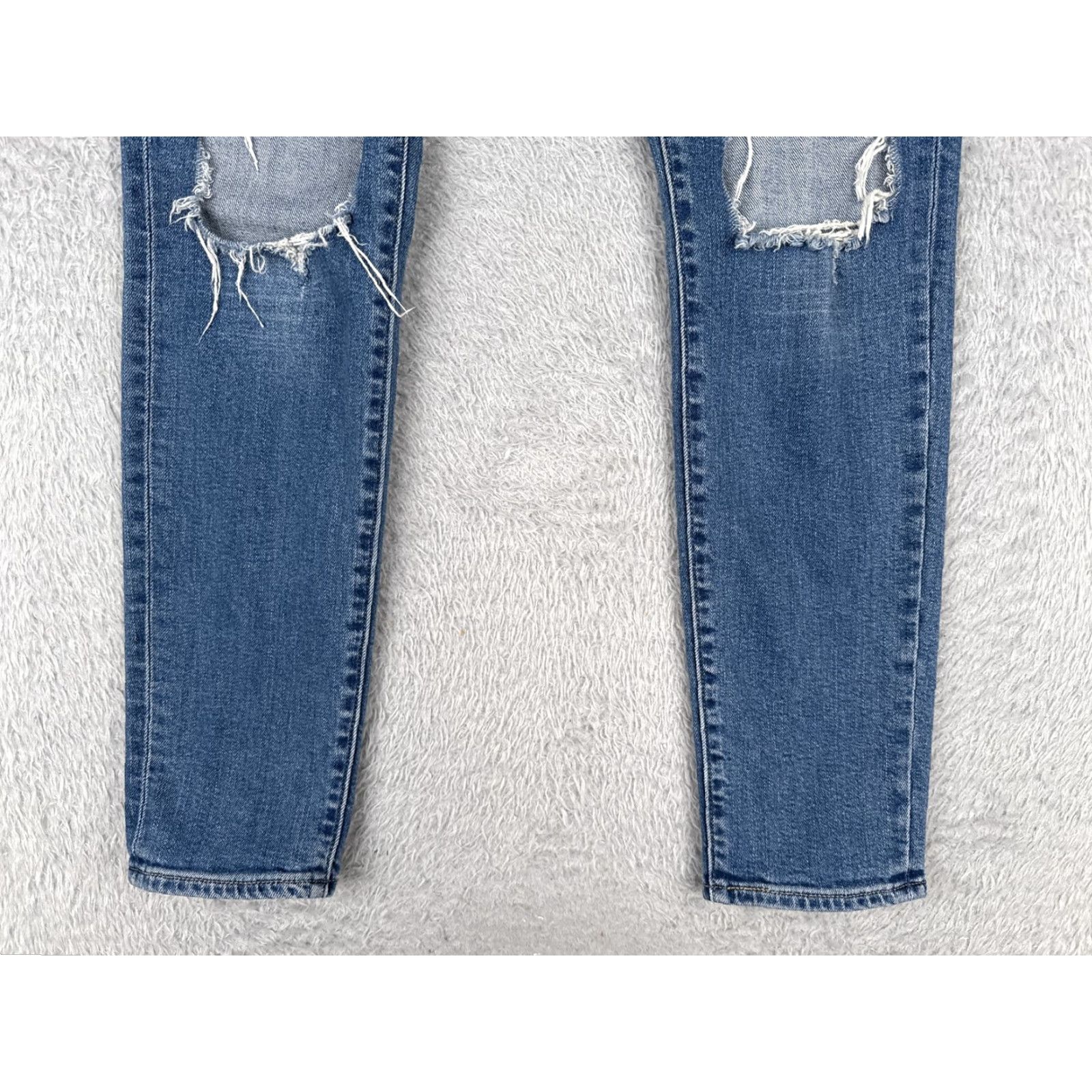 Levi's Levi's 721 High Rise Skinny Jeans Womens 30 Blue Distressed Denim Size 30" / US 8 / IT 44 - 2 Thumbnail