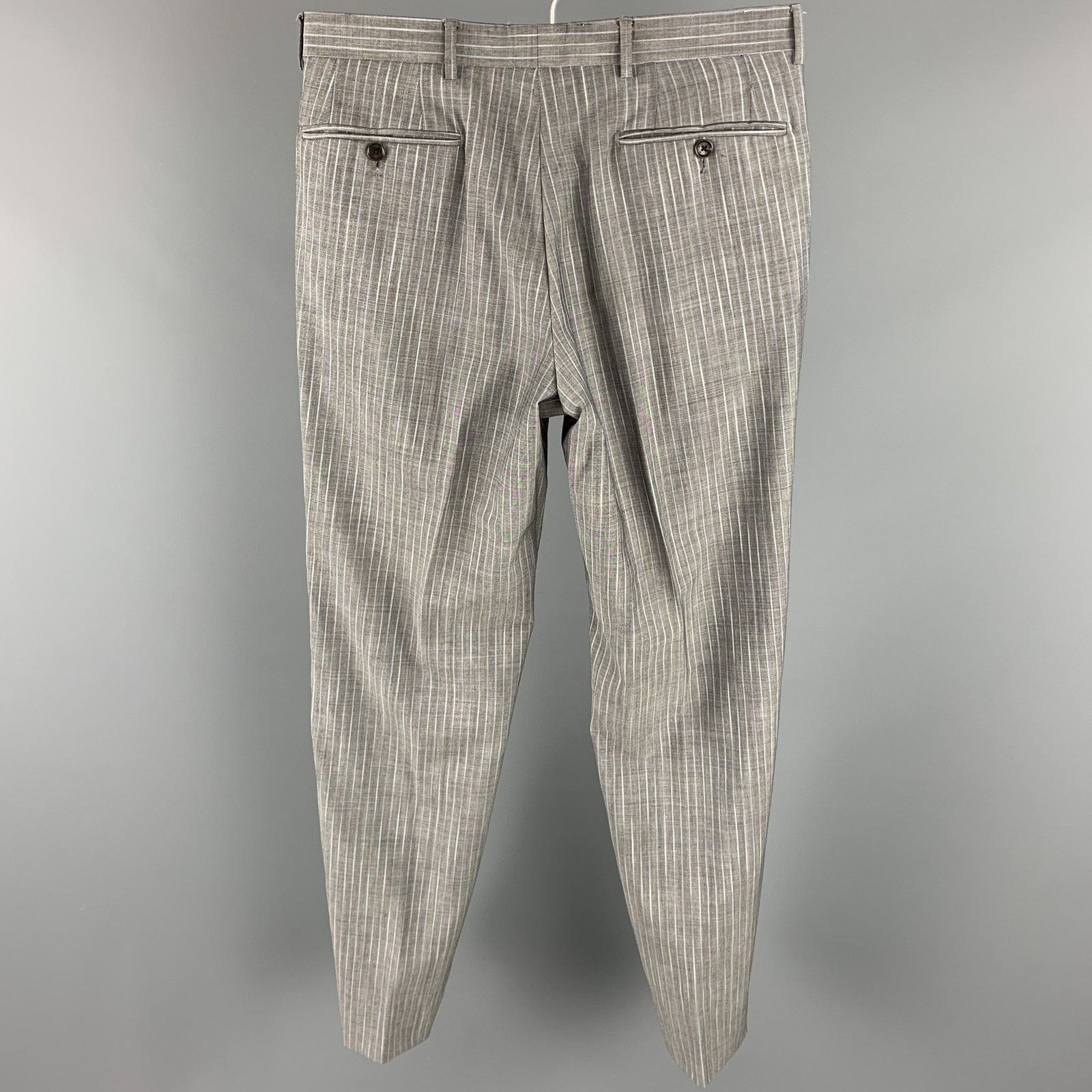 Etro ETRO Size 38 Regular Stripe Wool / Mohair Notch Lapel Suit Size 38R - 9 Thumbnail