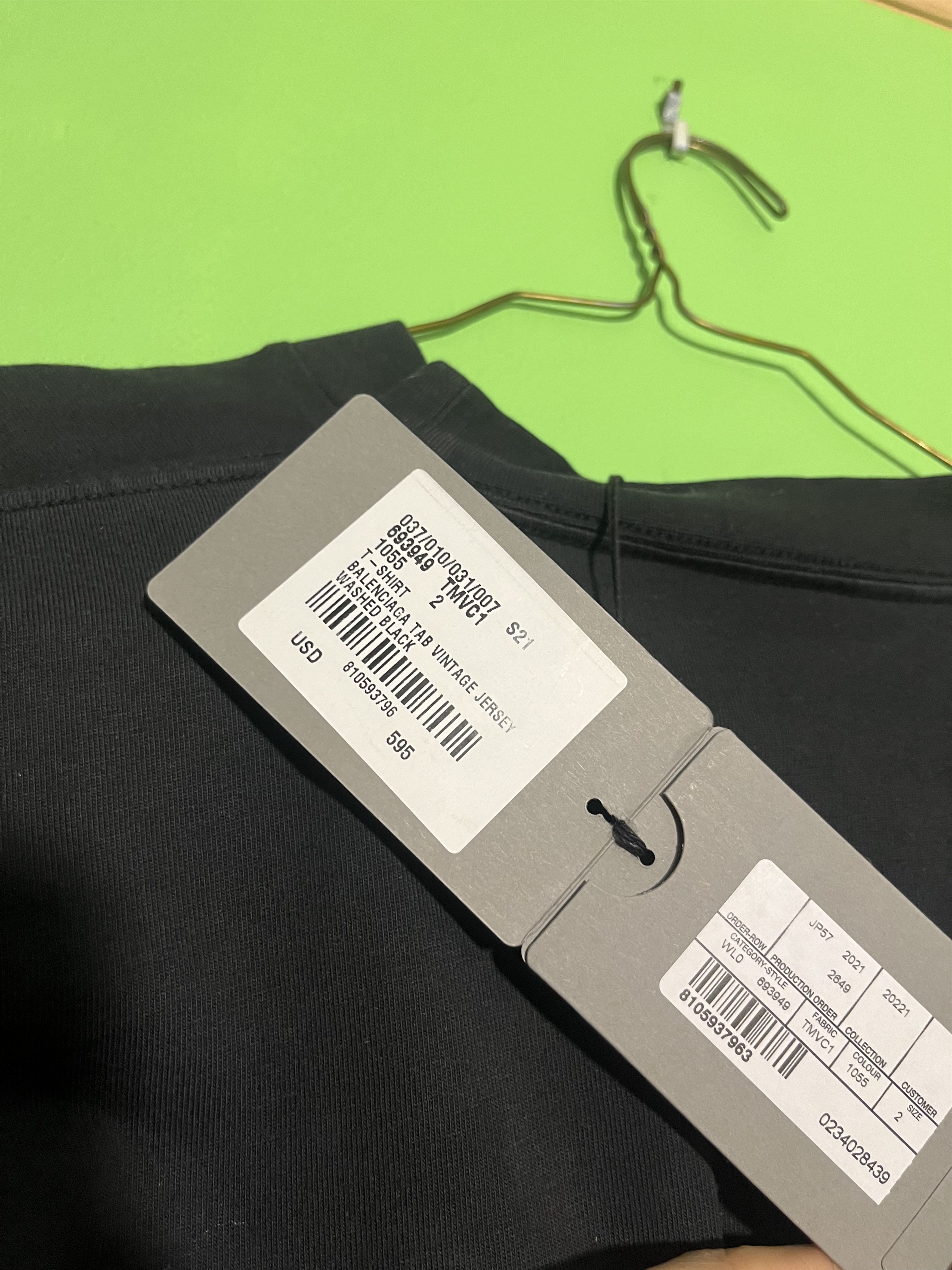 Balenciaga Authentic Balenciaga Tab Vintage Jersey - Washed Black Size US L / EU 52-54 / 3 - 5 Thumbnail
