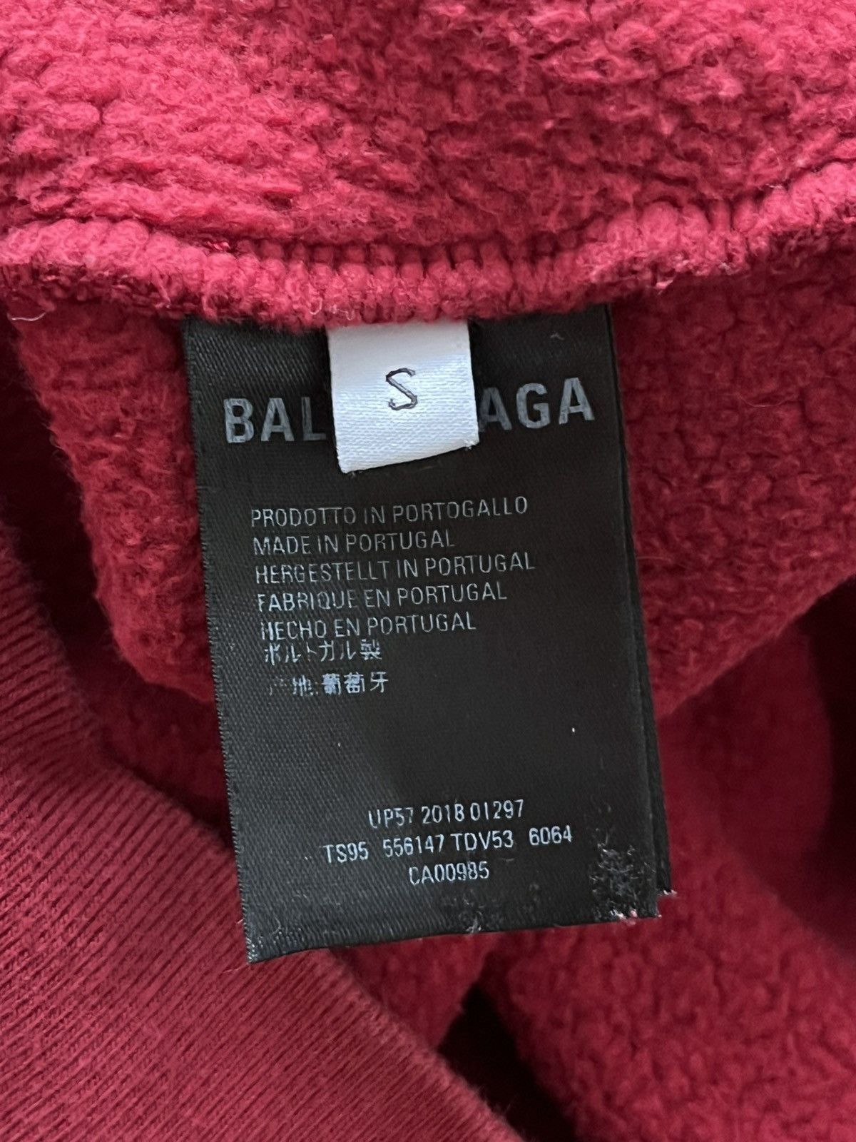 Balenciaga Balenciaga Logo Text Sweatshirt Crewneck Burgundy Red Size US S / EU 44-46 / 1 - 5 Thumbnail