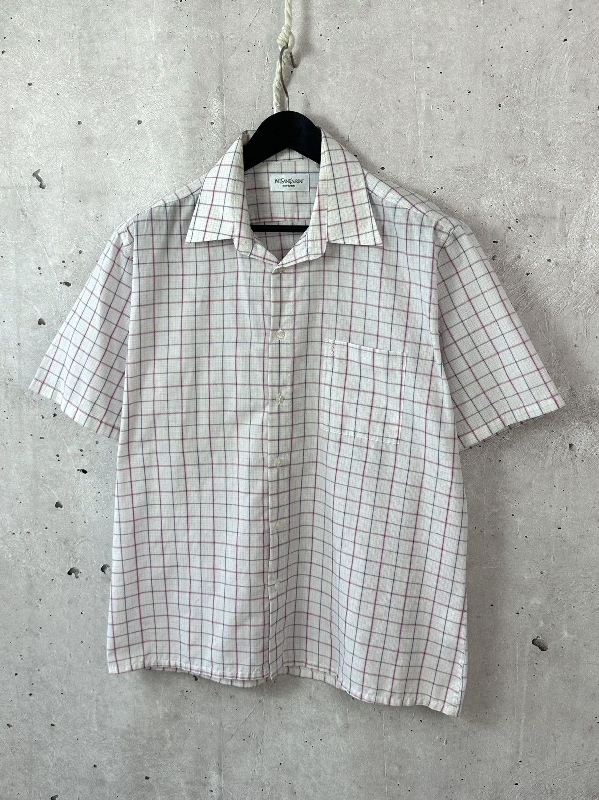 Yves Saint Laurent YSL Vintage YvesSaintLaurent Check Short Sleeve Shirt Size US L / EU 52-54 / 3 - 1 Thumbnail