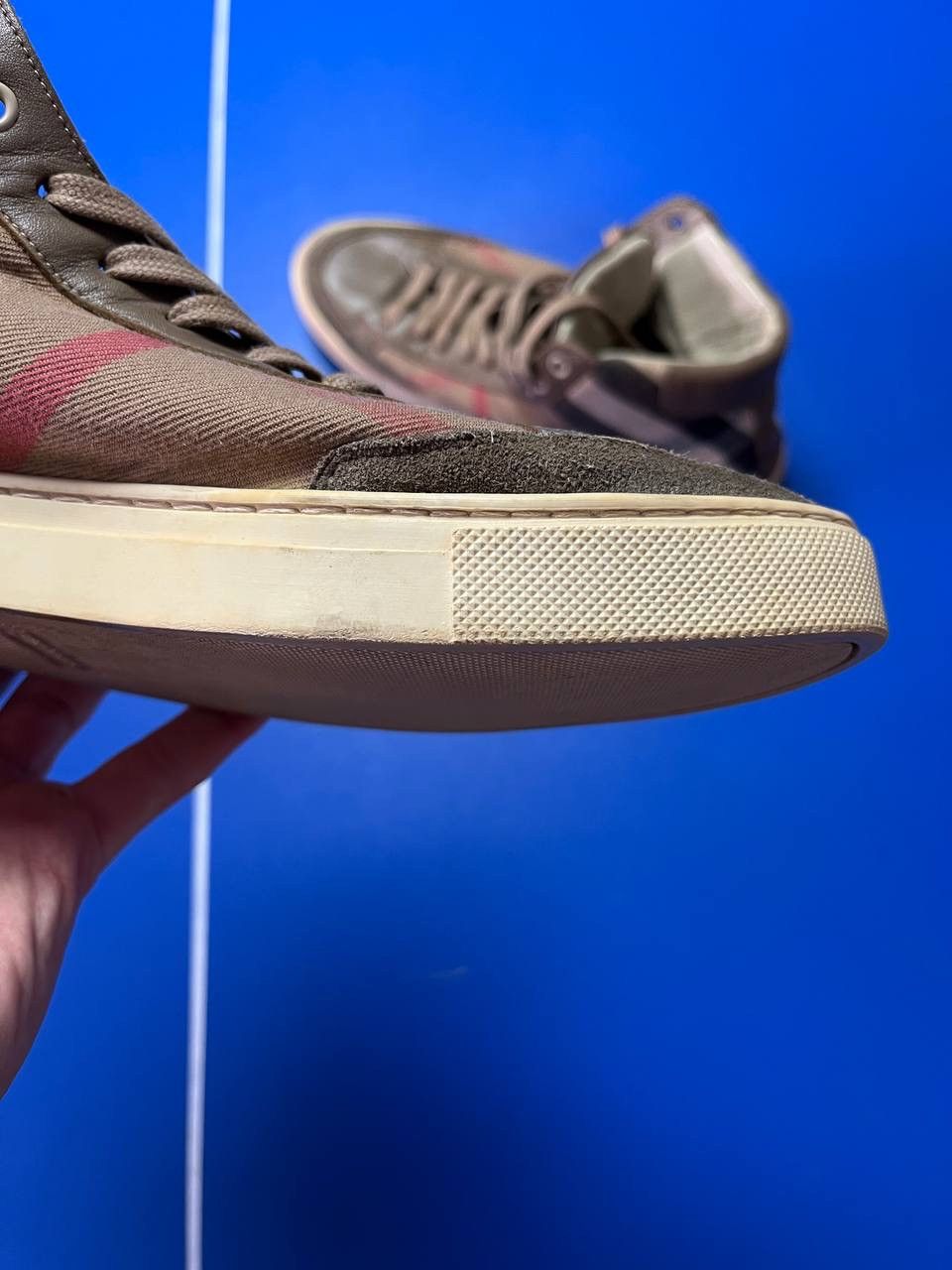 Burberry Authentic BURBERRY High Top House Nova Check Men’s Trainers Size US 8 / EU 41 - 4 Thumbnail
