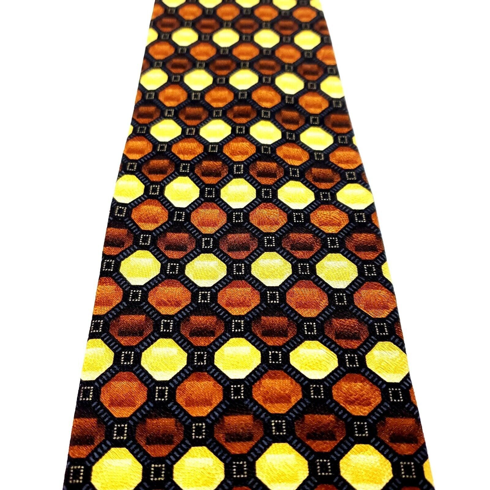 Zanetti Zianetti Autumn Brown Orange Colored Silk Woven Short Dots Size ONE SIZE - 2 Thumbnail