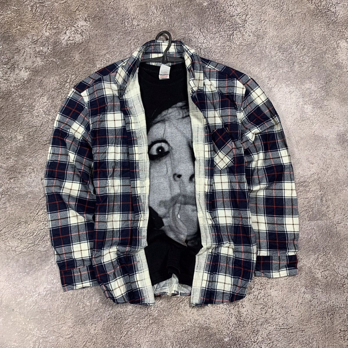 Vintage Vintage 90s Plaid Shirt Grunge Oversized Skate Bleached XL Size US XL / EU 56 / 4 - 1 Thumbnail