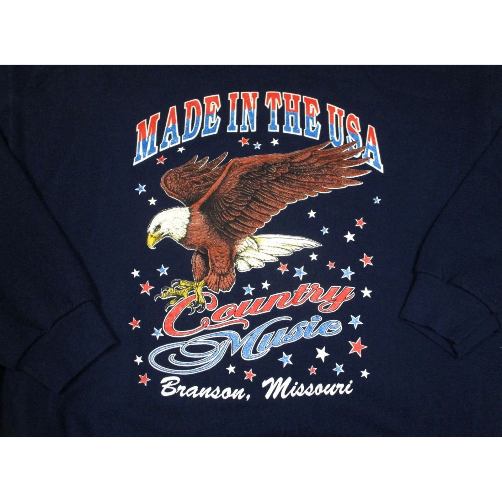 Velva Sheen VINTAGE Velva Sheen Sweatshirt Men XL Blue Bald Eagle USA 80s Graphic Print Crew Neck Pullover City Music Patriotic USA Boys/Girls Mens Womens Size US XL / EU 56 / 4 - 2 Thumbnail